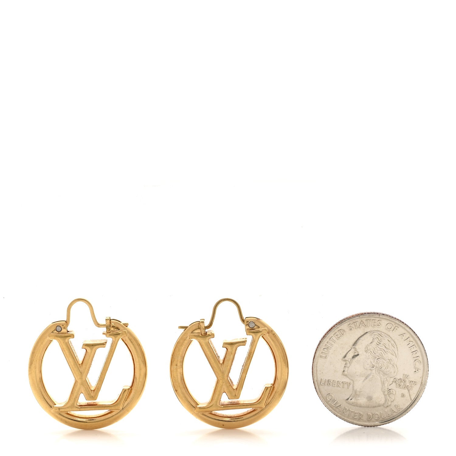 Metal Small Louise Hoop Earrings Gold