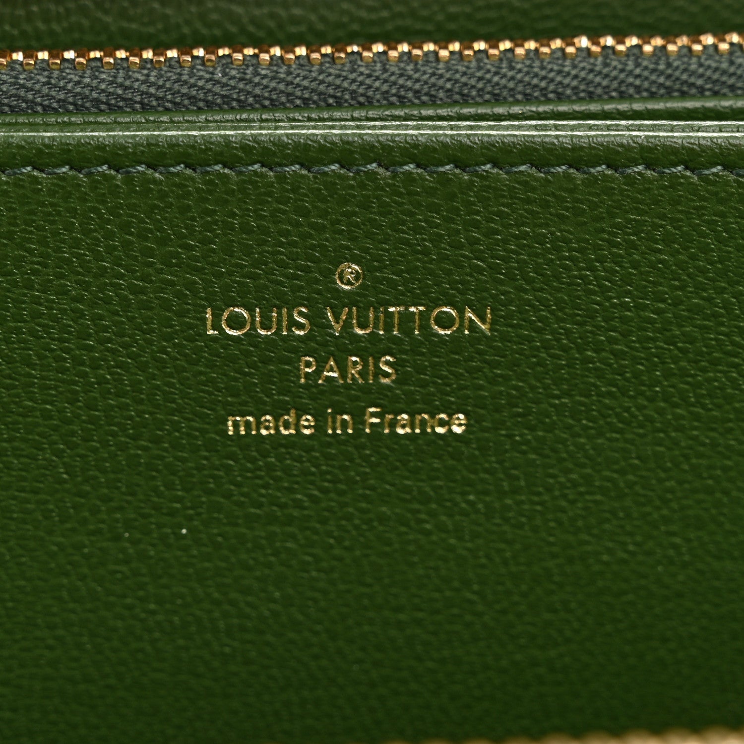 Lambskin Embossed Monogram LV Coussin Zippy Wallet Blue Green