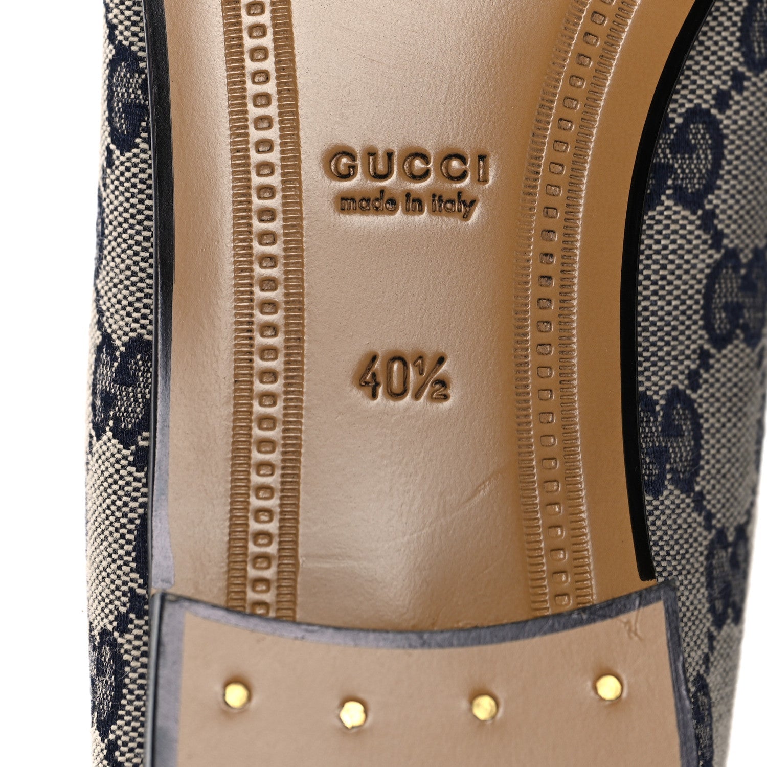 Monogram Malaga Kid Horsebit Womens Jordaan Loafers 40.5 Beige Blue