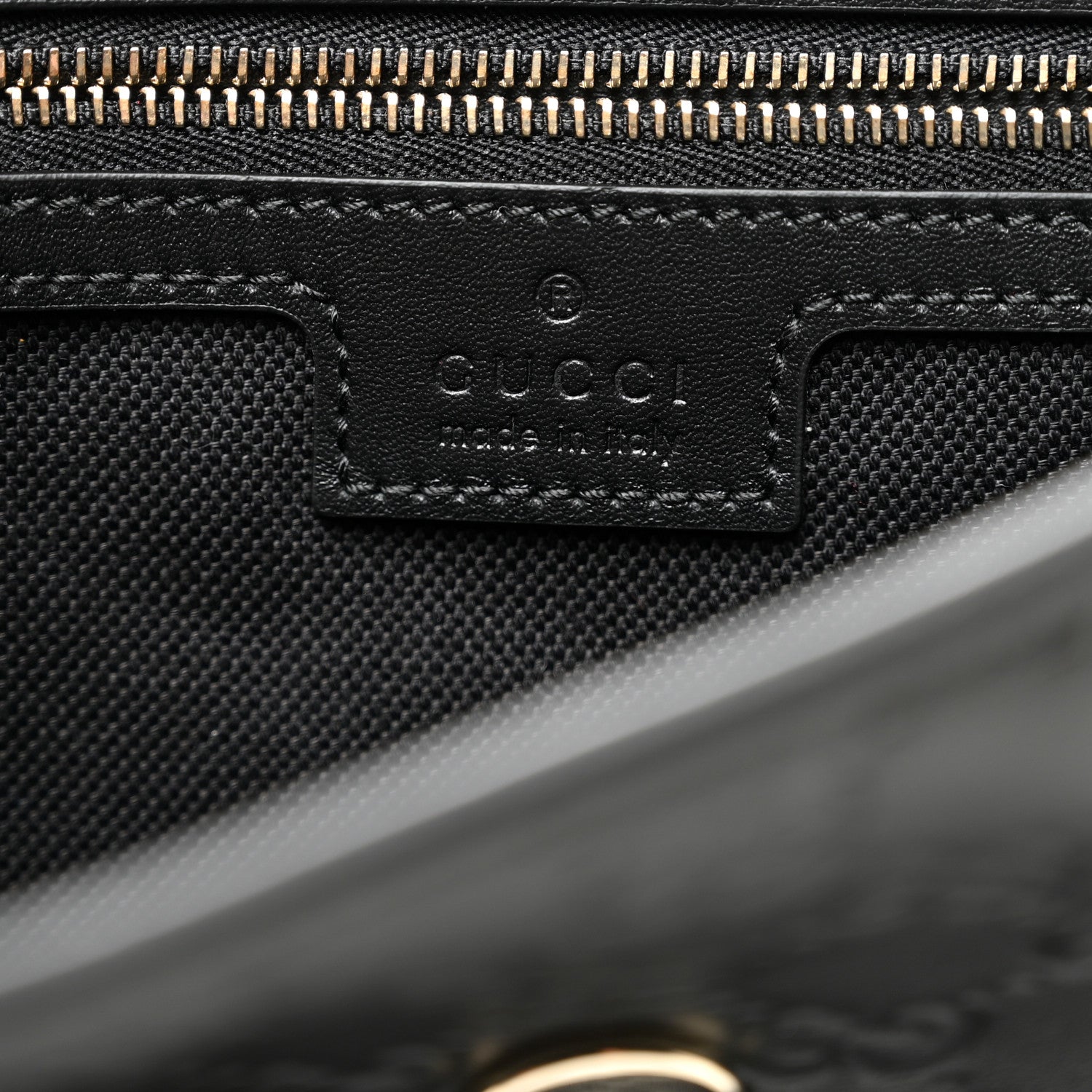 GG Calfskin Embossed Emblem Medium Arabella Bag Black Black