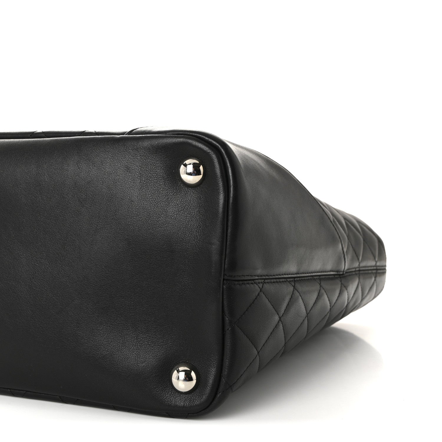 Calfskin Quilted Large Cambon Tote Black