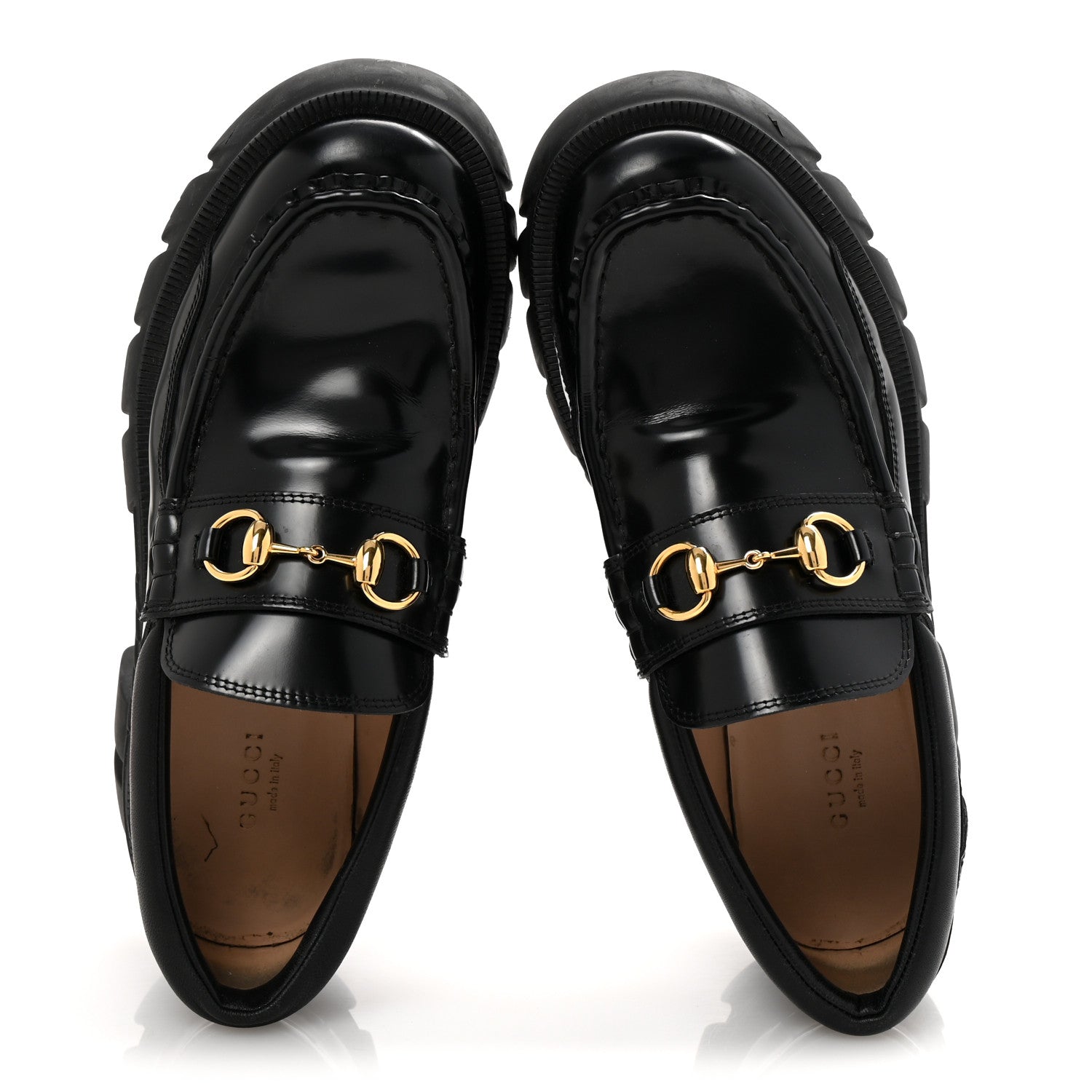 Magnum Calfskin Nappa Samoa Womens Horsebit Platform Chunky Lug Sole 40mm Loafers 39 Black