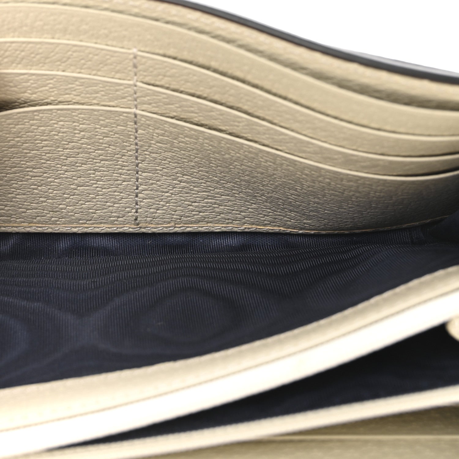 GG Supreme Monogram Textured Calfskin Web Ophidia Continental Wallet Beige White