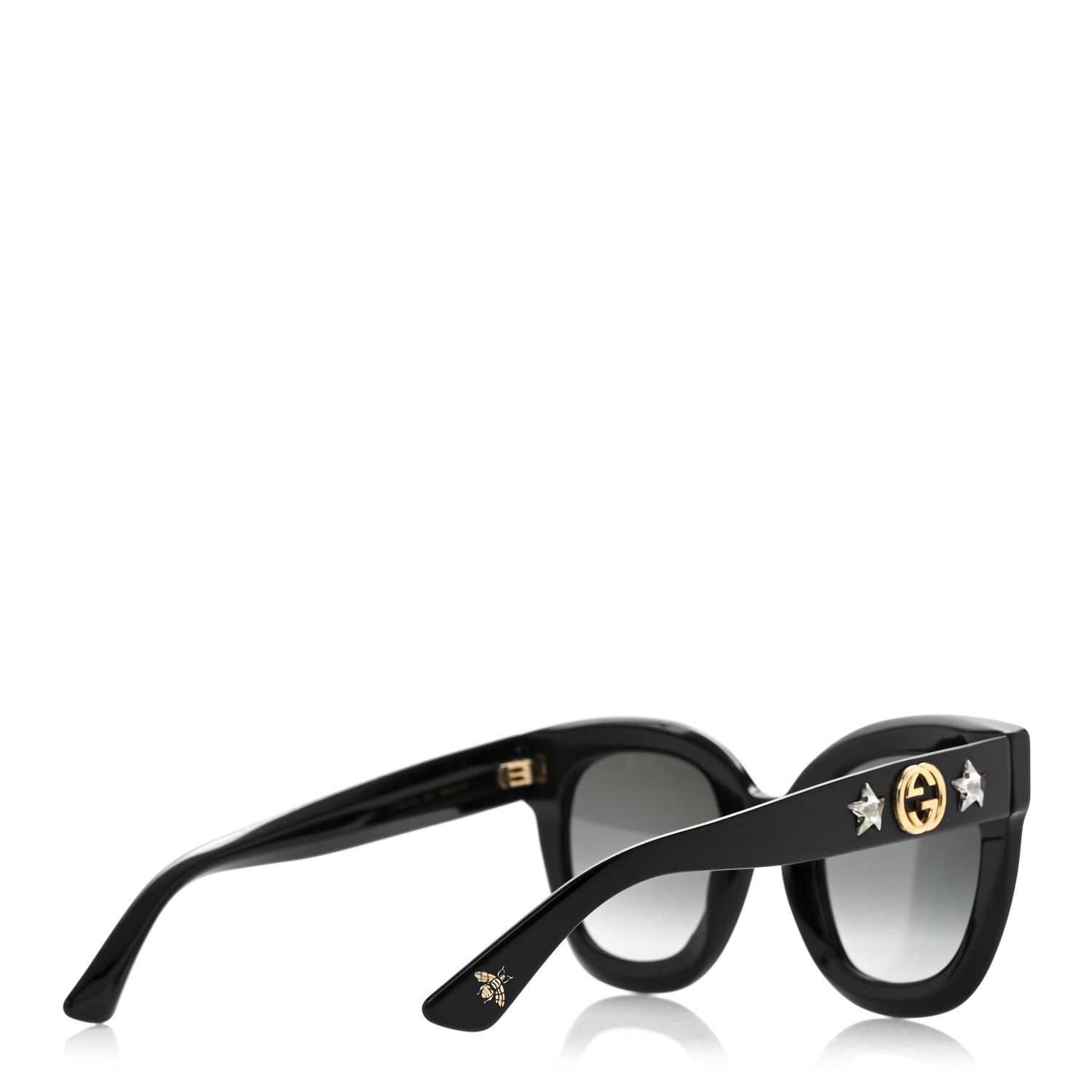 Acetate Crystal Star Round Frame Sunglasses GG0208S Black