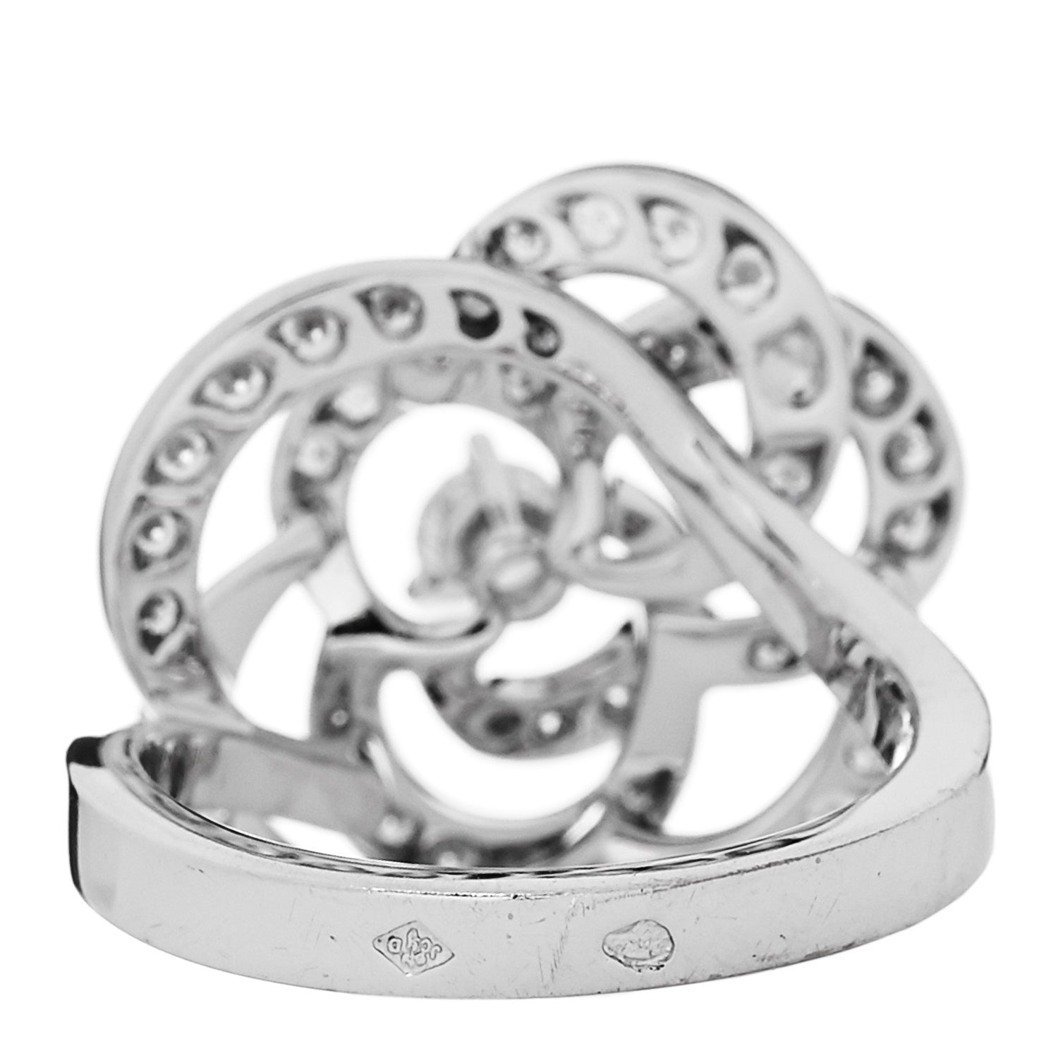 18K White Gold Diamond Fil de Camelia Ring 48 4.5