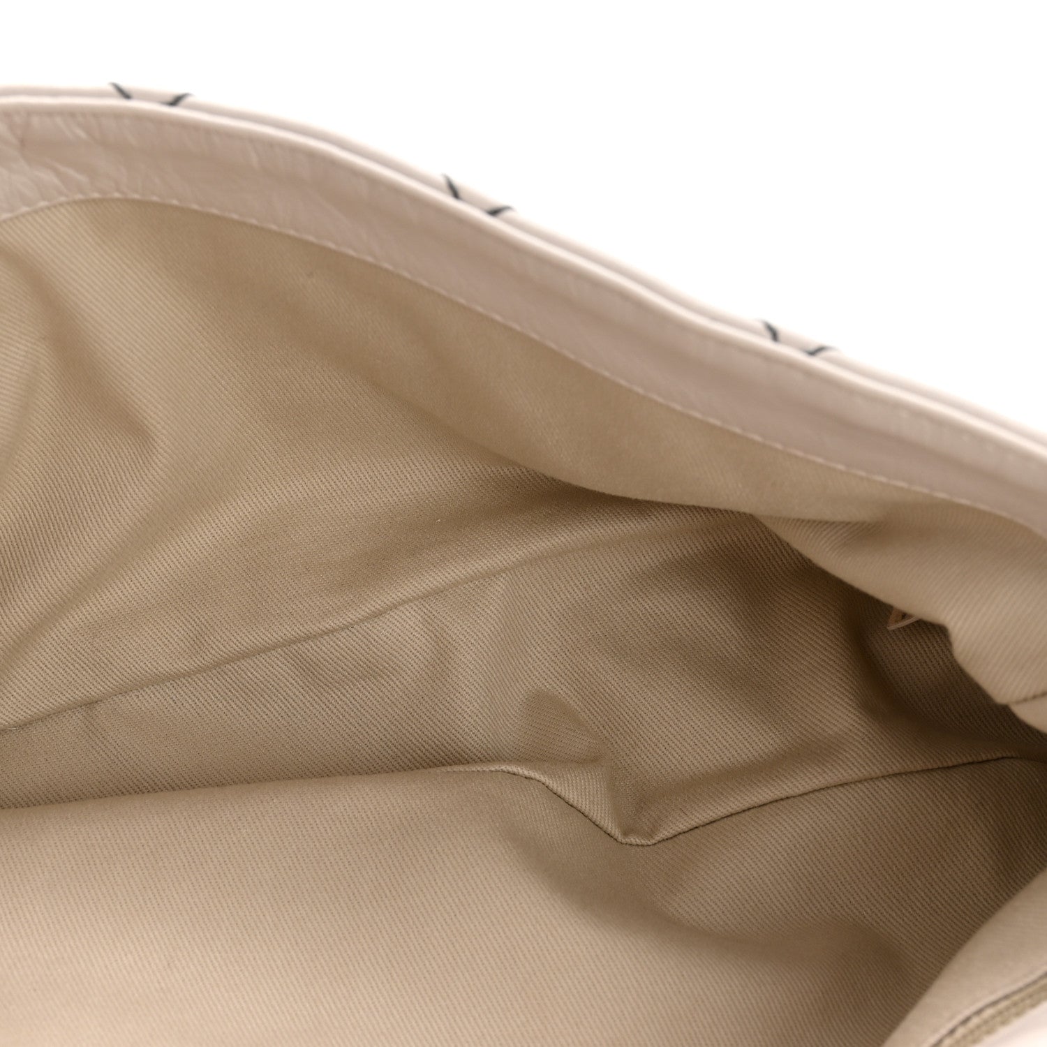 Glazed Goatskin Double Stitch Flap Ivory