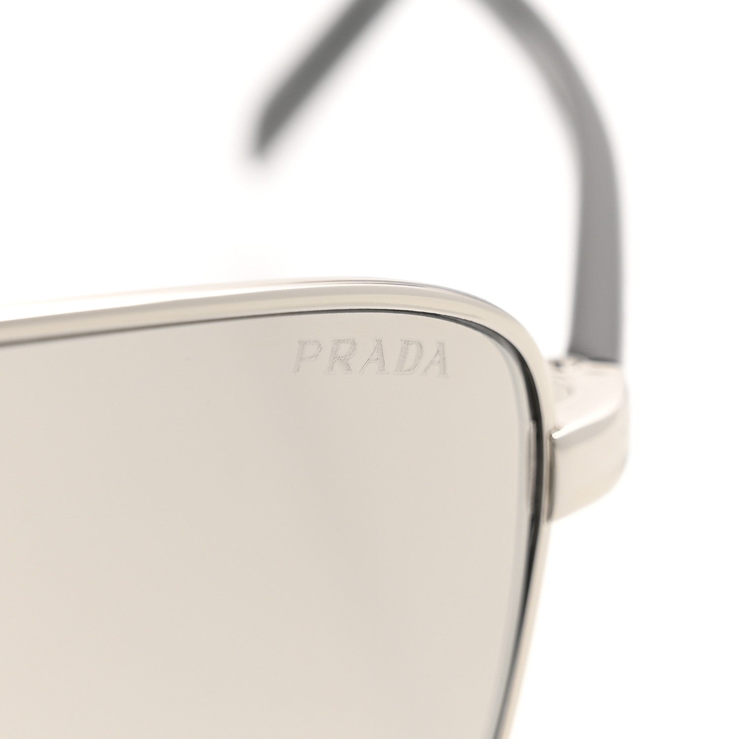 Metal Shield Sunglasses SPR 69ZS Silver Light Grey