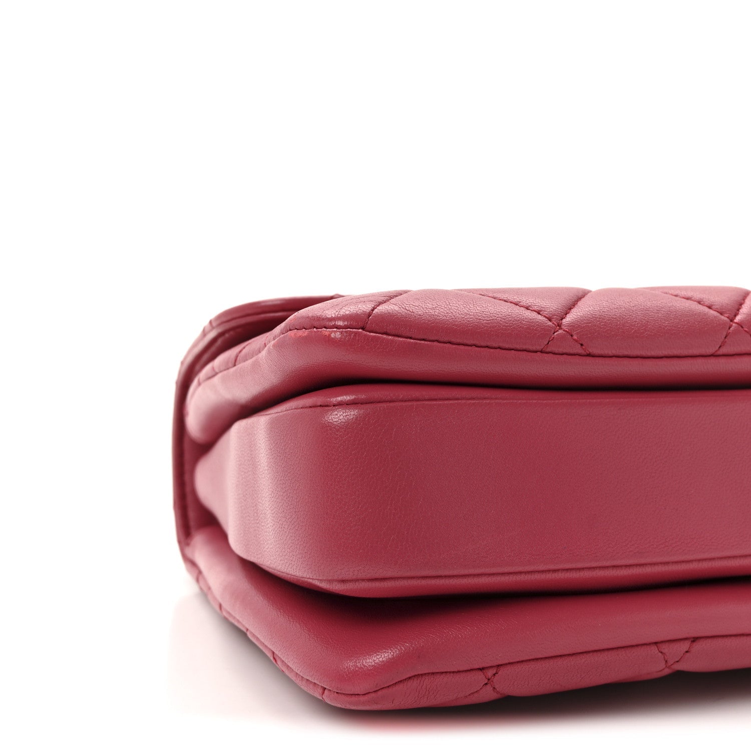 Lambskin Quilted Small Trendy CC Flap Dual Handle Bag Dark Pink