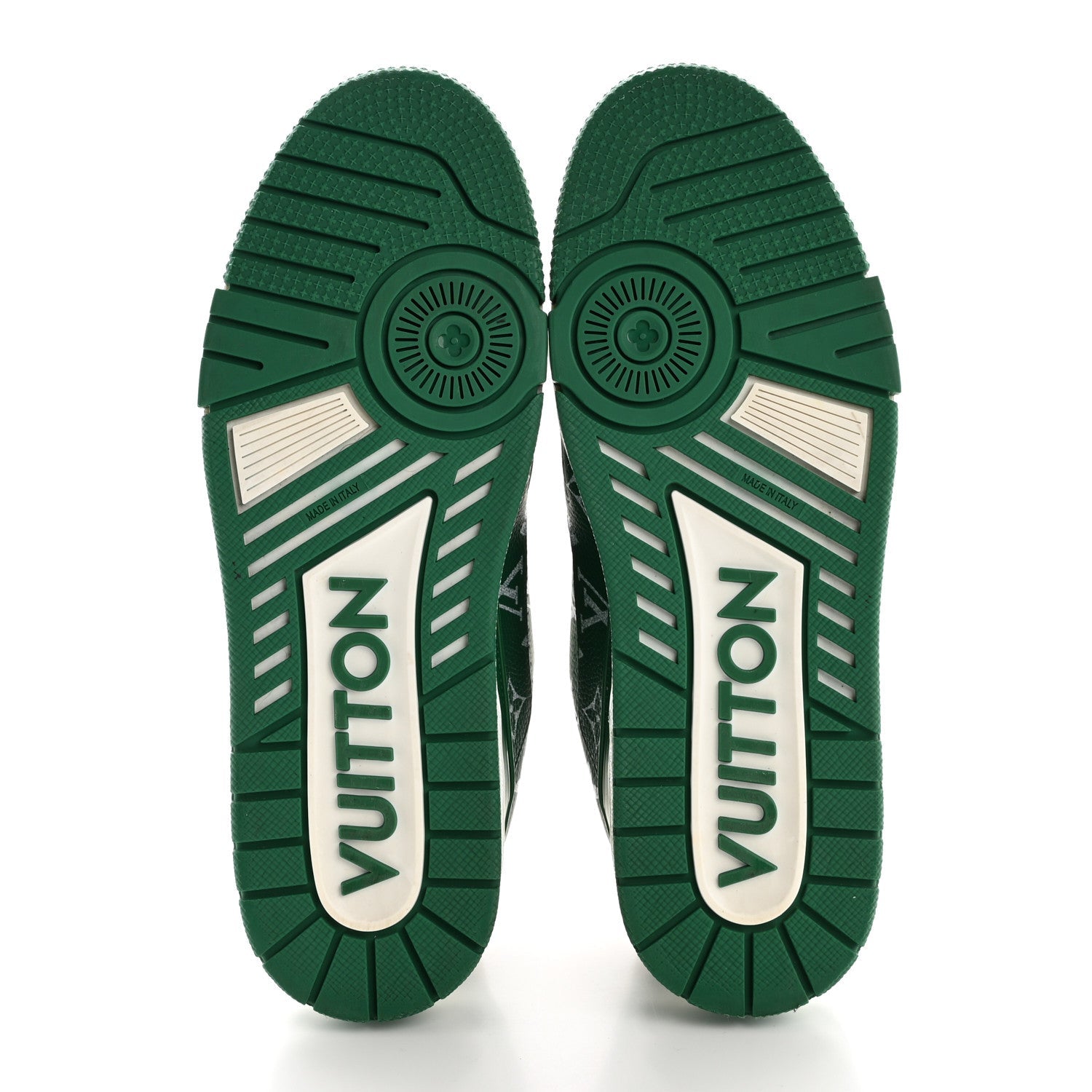 Calfskin Monogram Mens LV Trainer Sneakers 8 Green