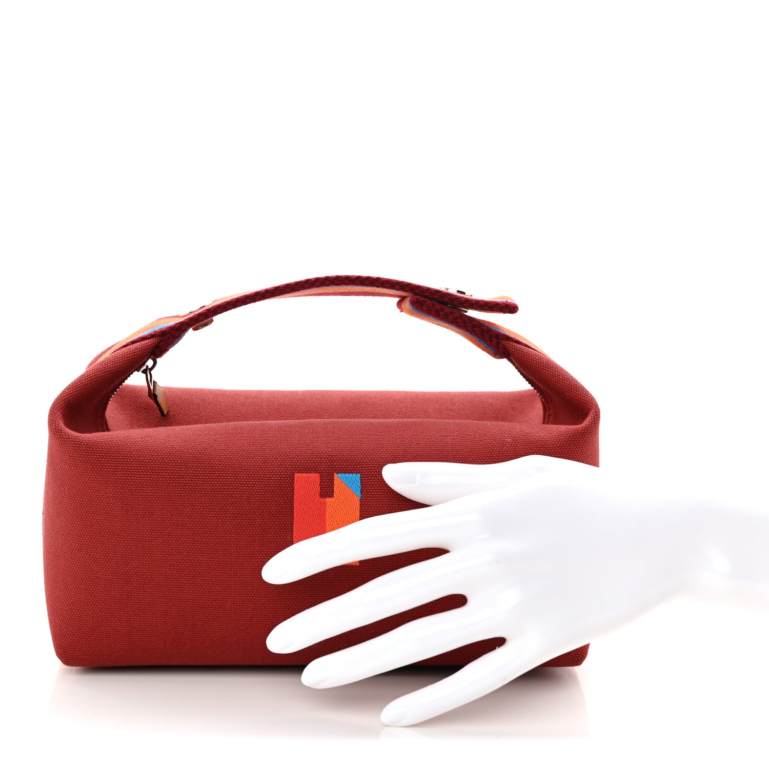 Cotton Canvas H Pavillon Small Bride-A-Brac Pouch Rouge H