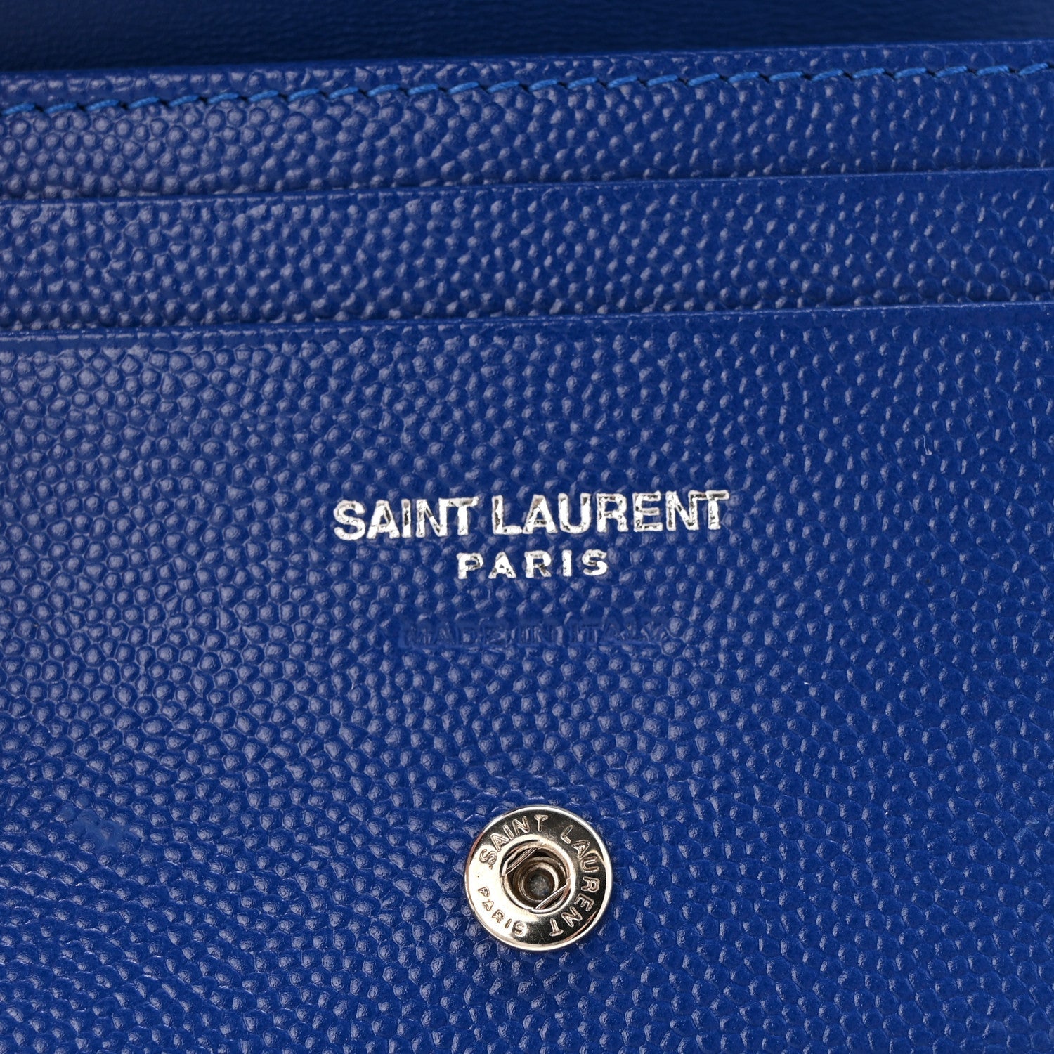 Grain De Poudre Matelasse Chevron Monogram Flap Card Case Blue Gitano