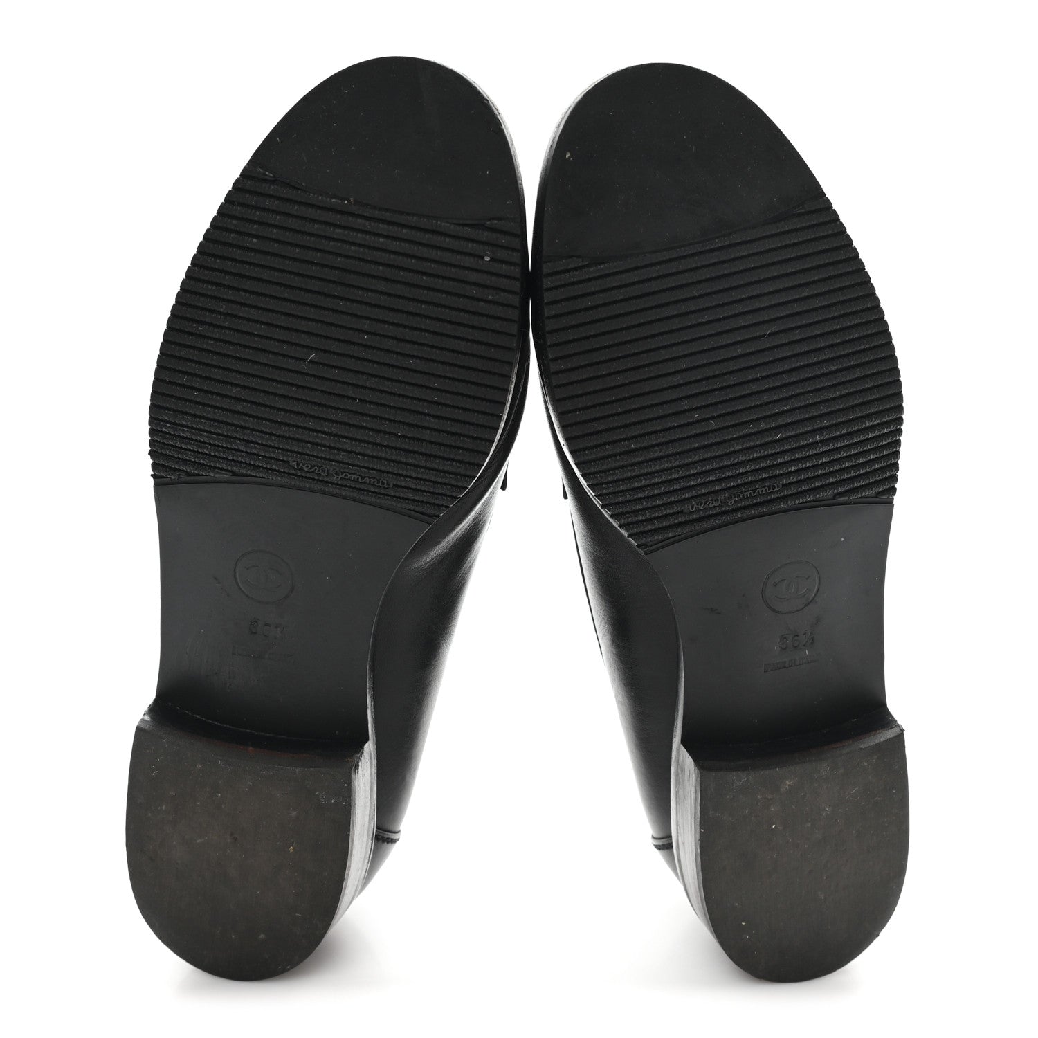 Lambskin CC Penny Loafers 36.5 Black