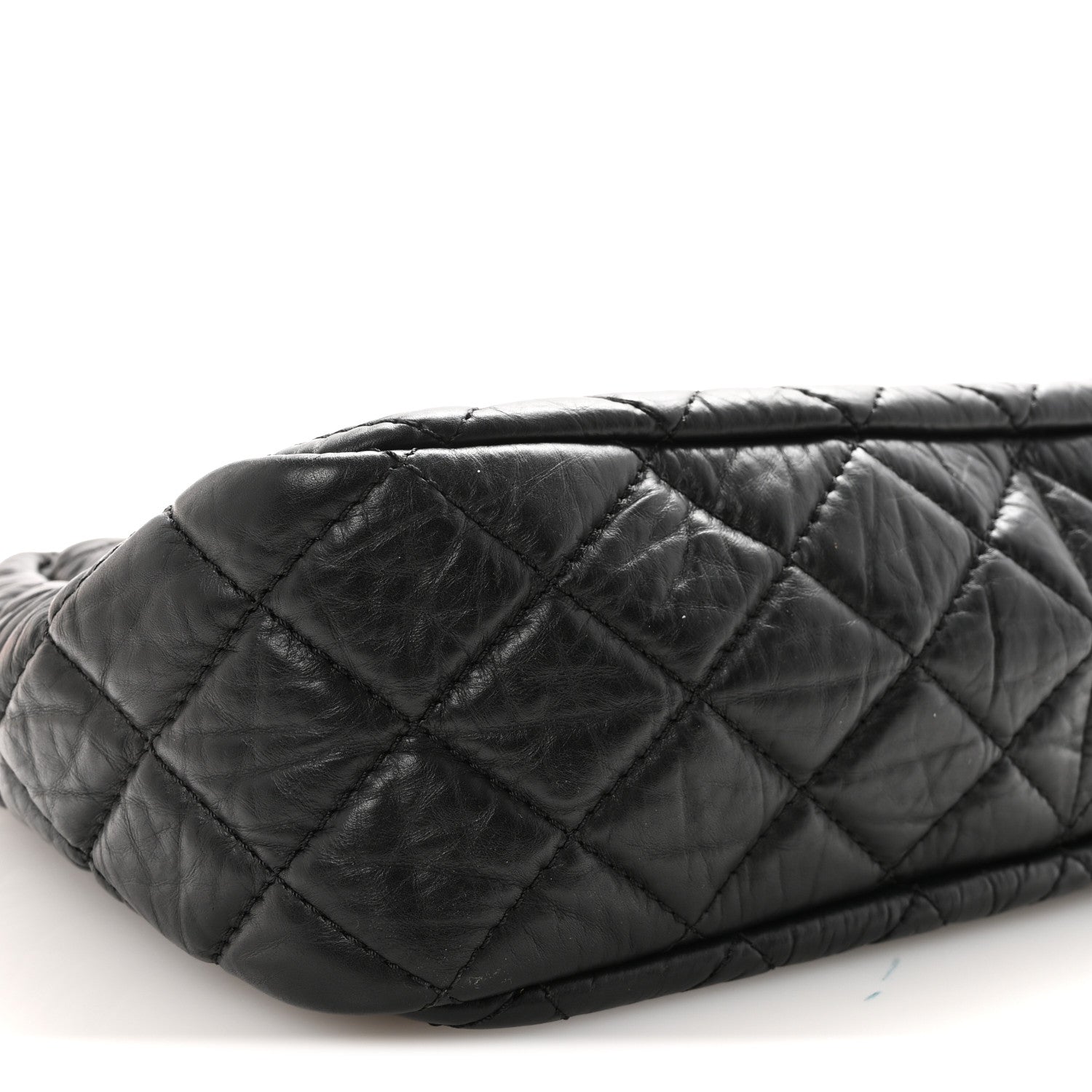 Aged Calfskin Quilted Large Reissue Camera Case Black