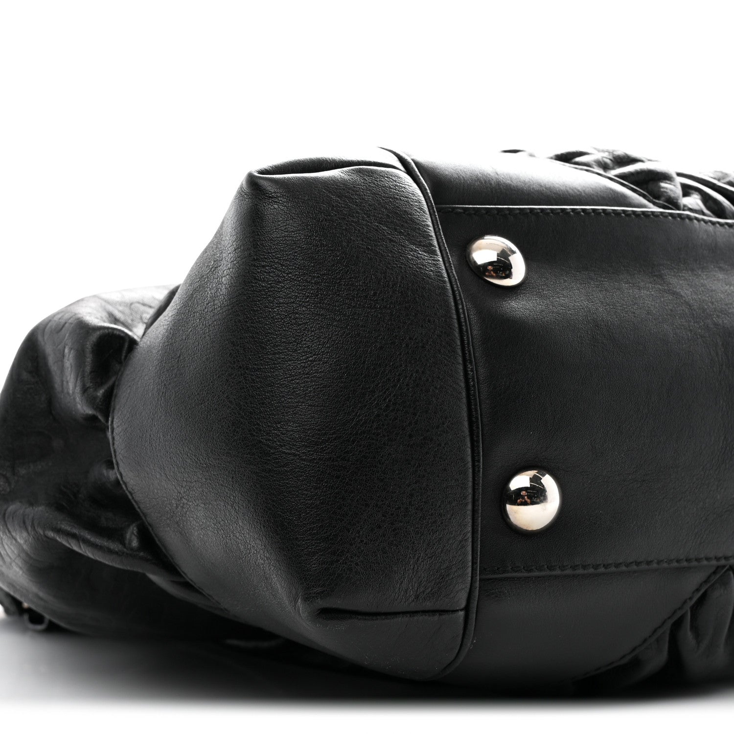 Horsebit Embossed Full Moon Tote Black