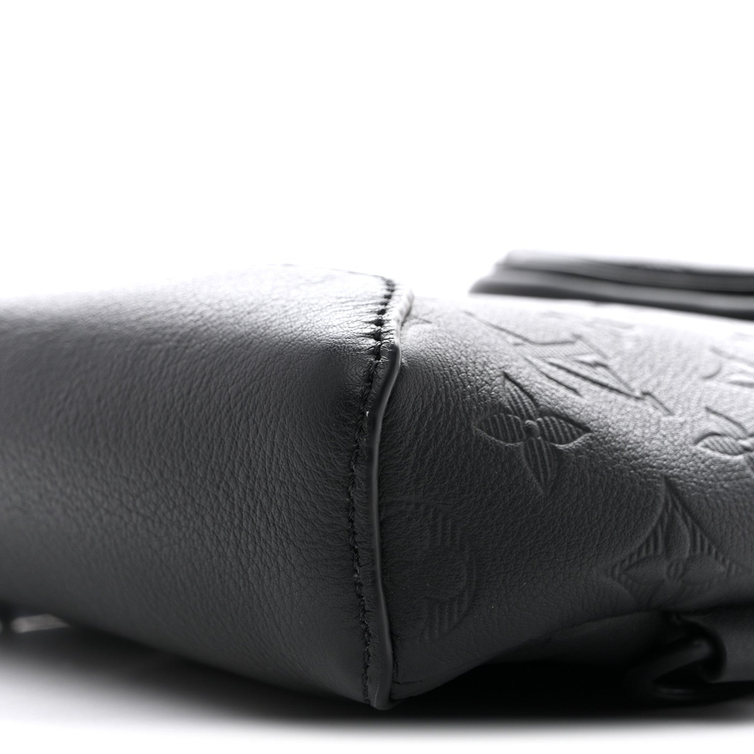 Calfskin Shadow Monogram Duo Slingbag Black