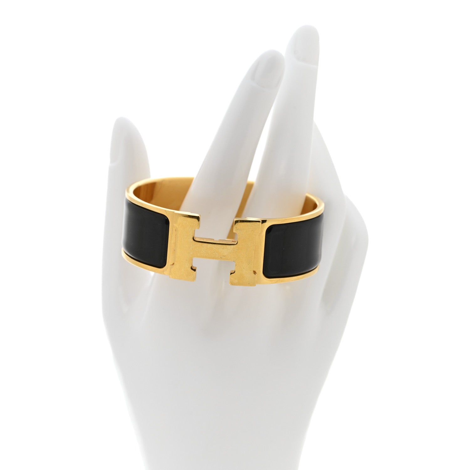 Enamel Wide Clic Clac H Bracelet PM Black