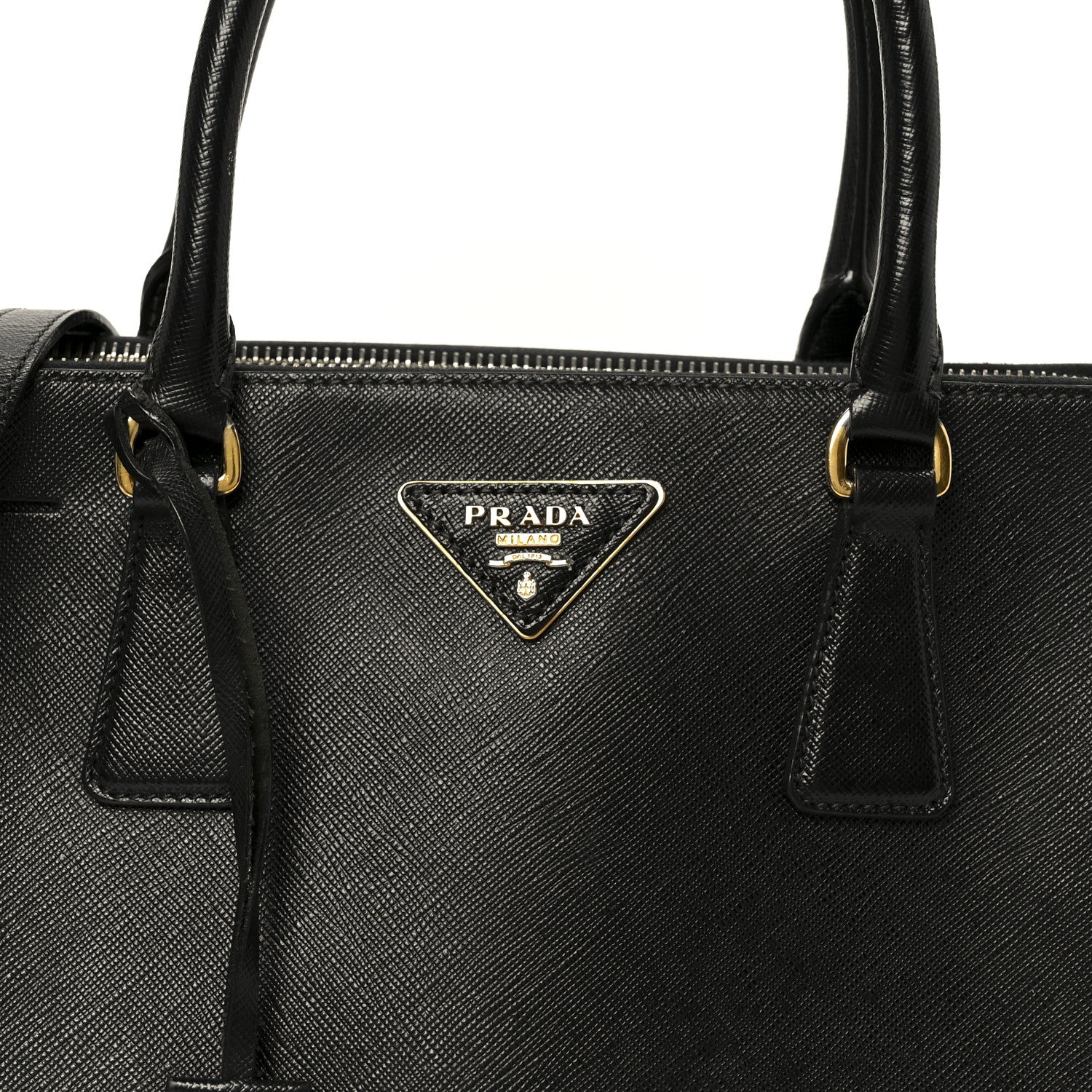 Saffiano Lux Small Galleria Double Zip Tote Black