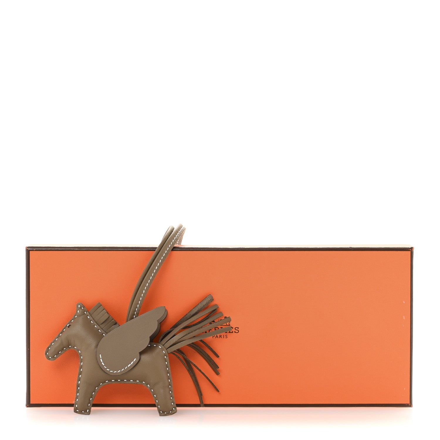 Milo Lambskin Grigri Rodeo Pegase Horse Bag Charm PM Etoupe
