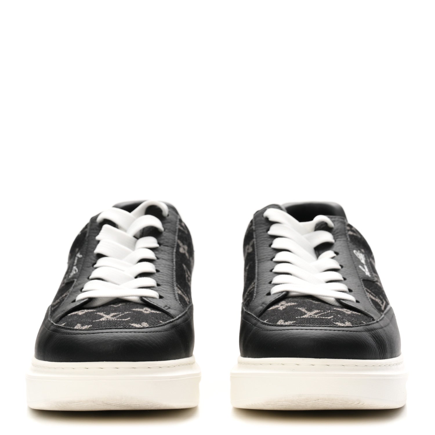 Denim Calfskin Mens Beverly Hills Sneakers 8.5 Black