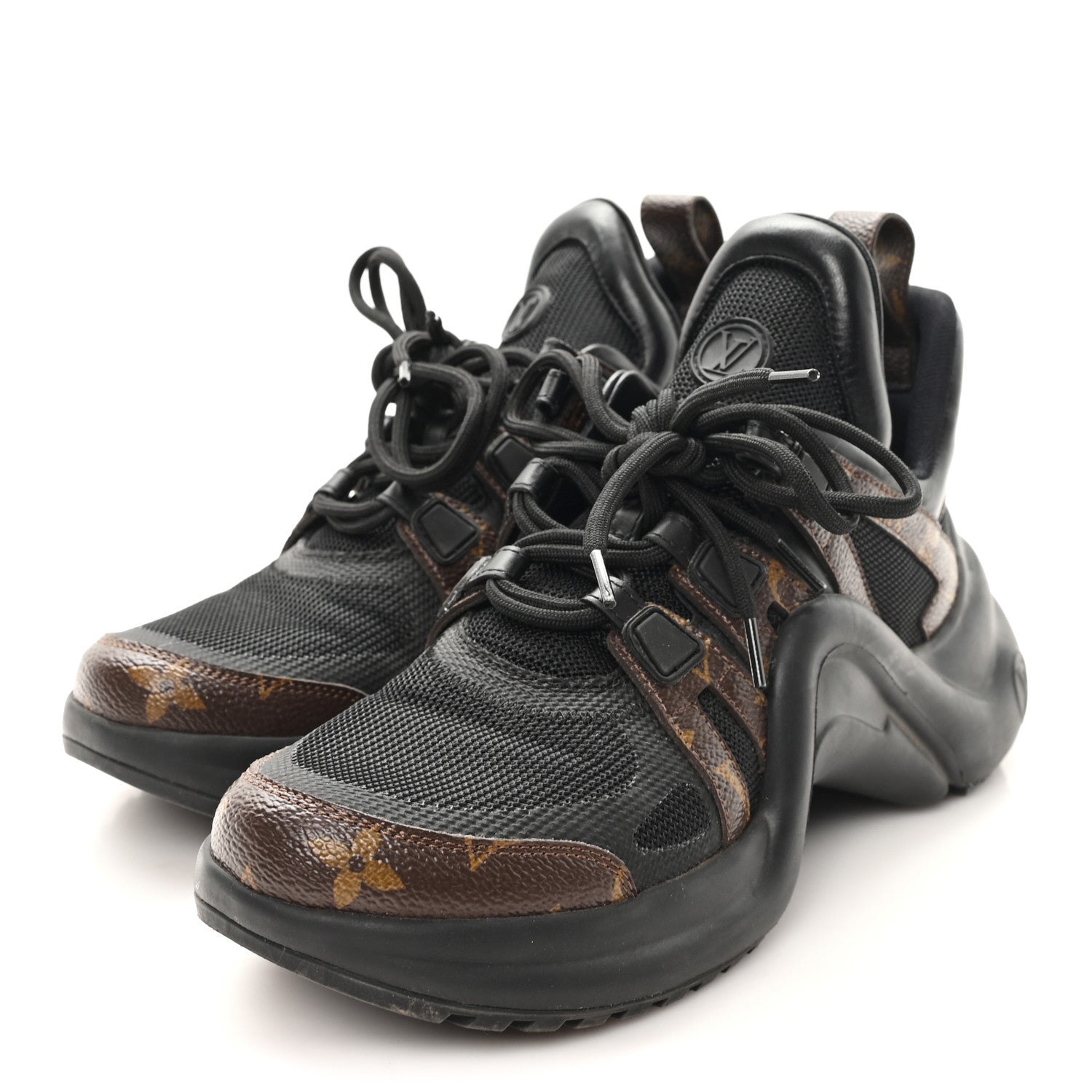 Calfskin Patent Monogram LV Archlight Sneakers 37.5 Black