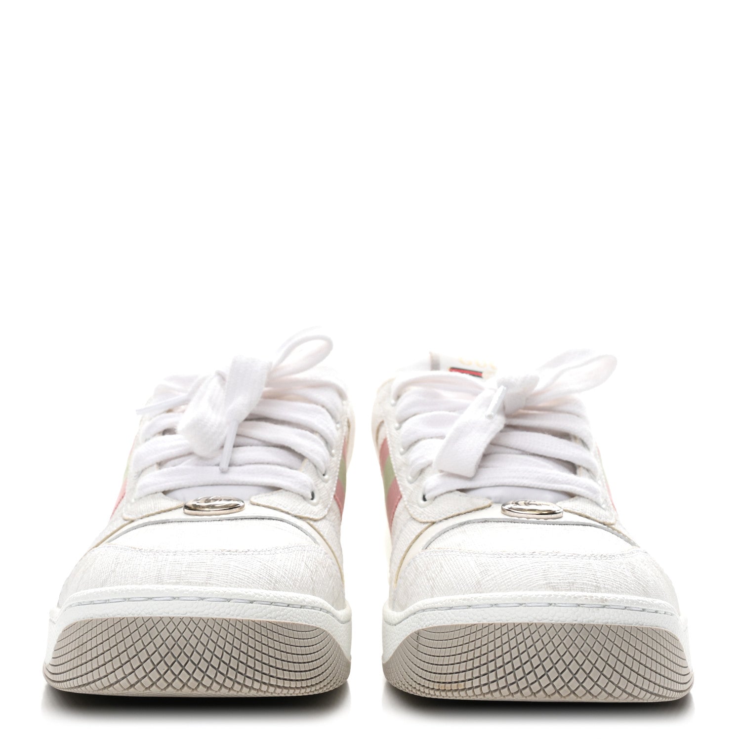 GG Monogram Web Screener Sneakers 38 White Grey Pink