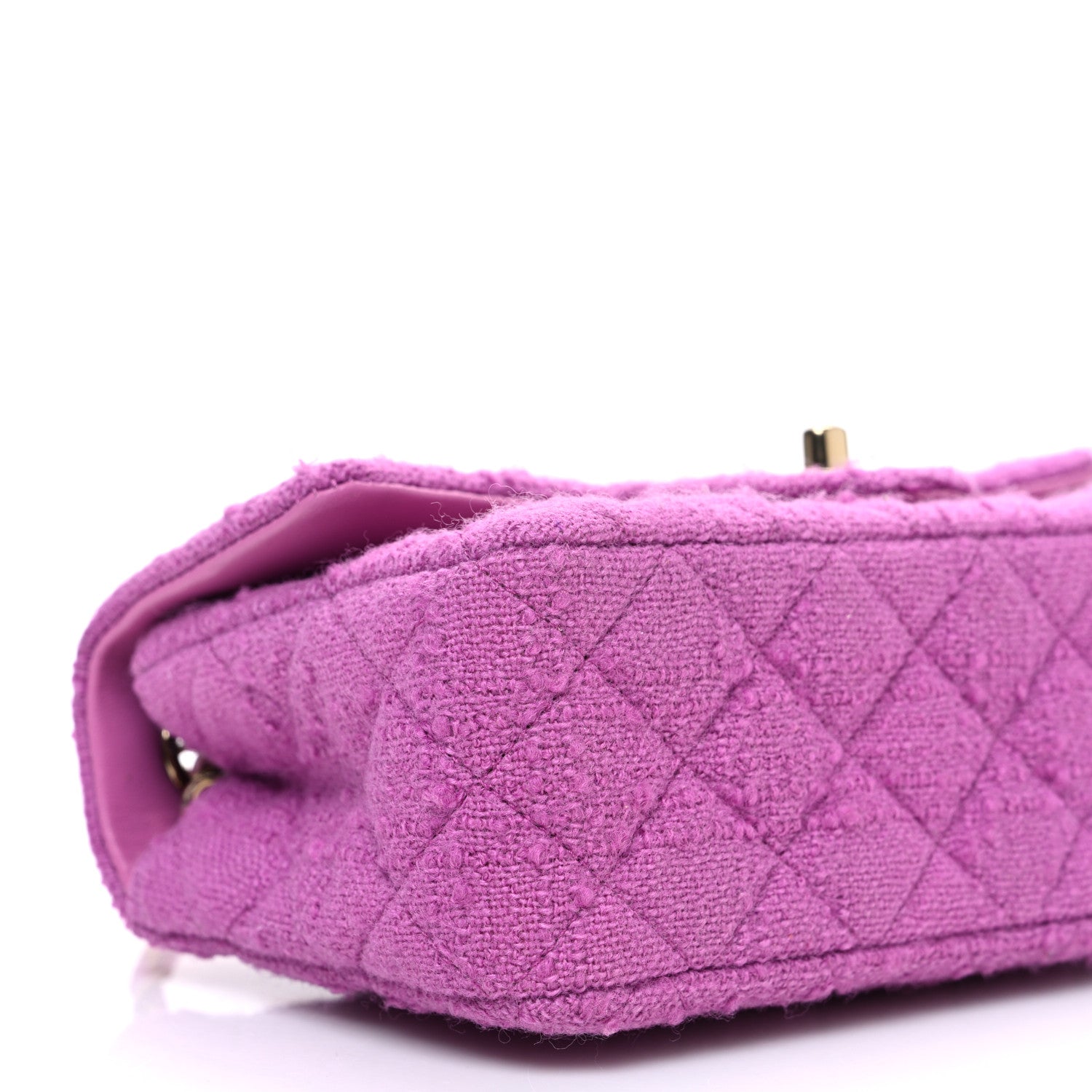 Tweed Quilted Mini Rectangular Flap Purple