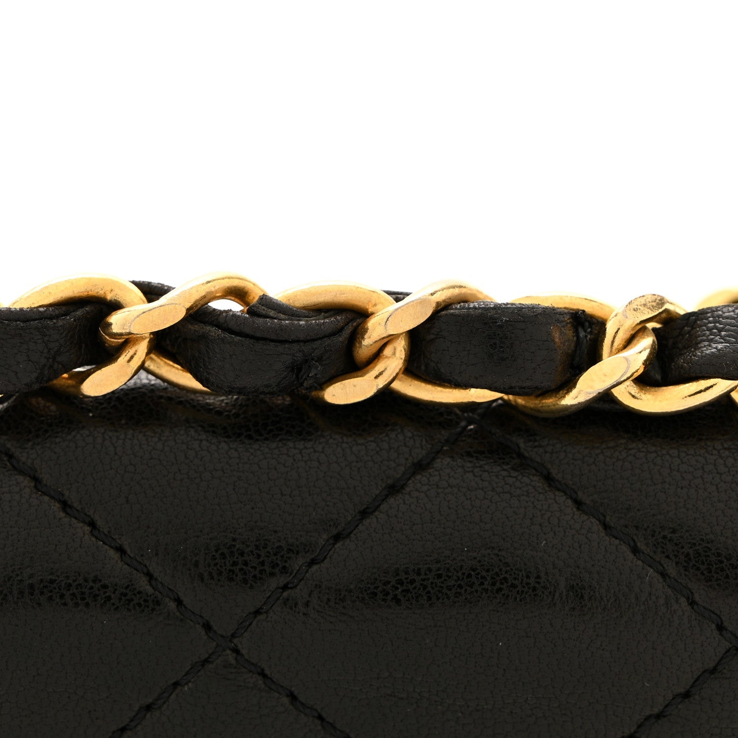Lambskin Quilted Small Double Flap Black