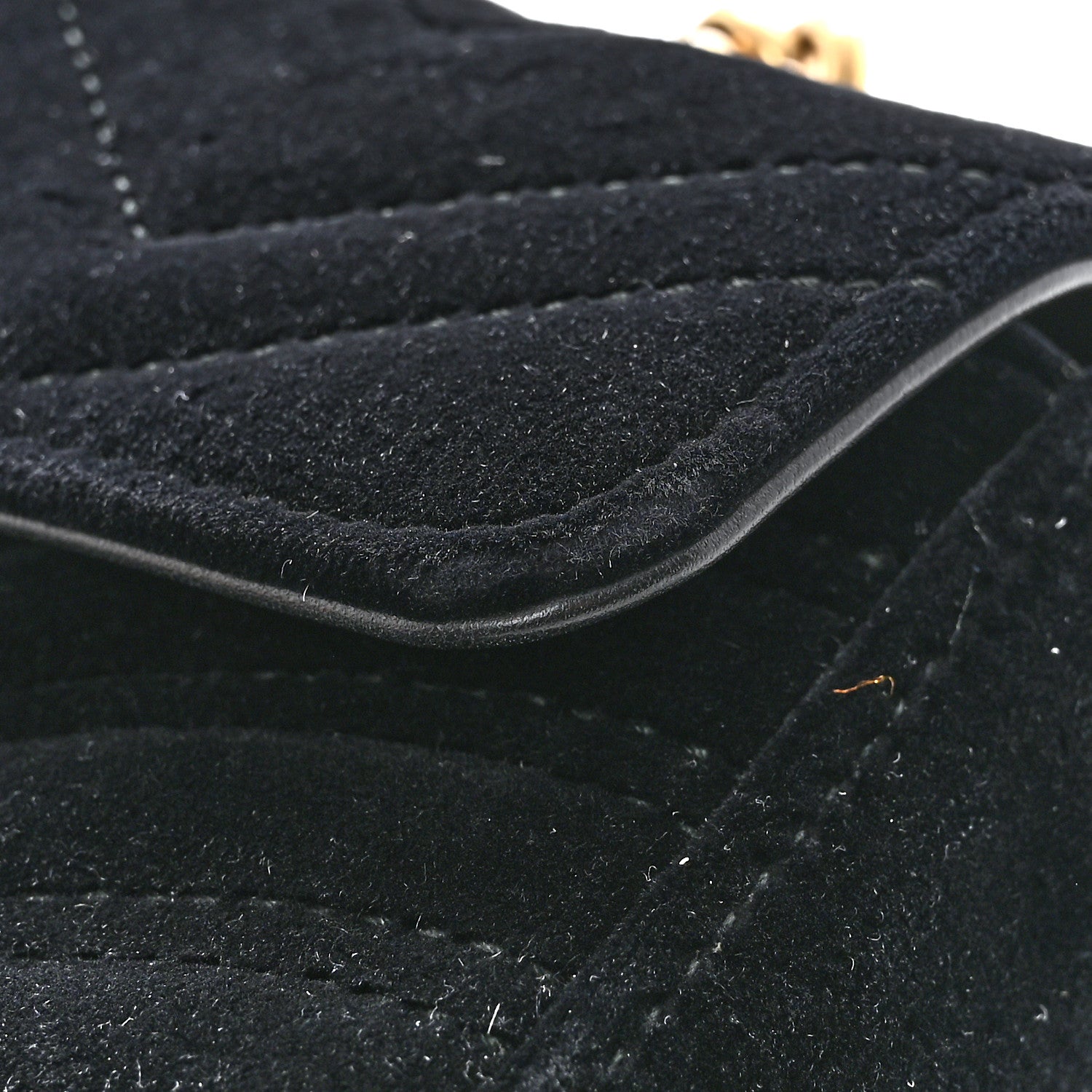 Velvet Matelasse Small GG Marmont Shoulder Bag Black
