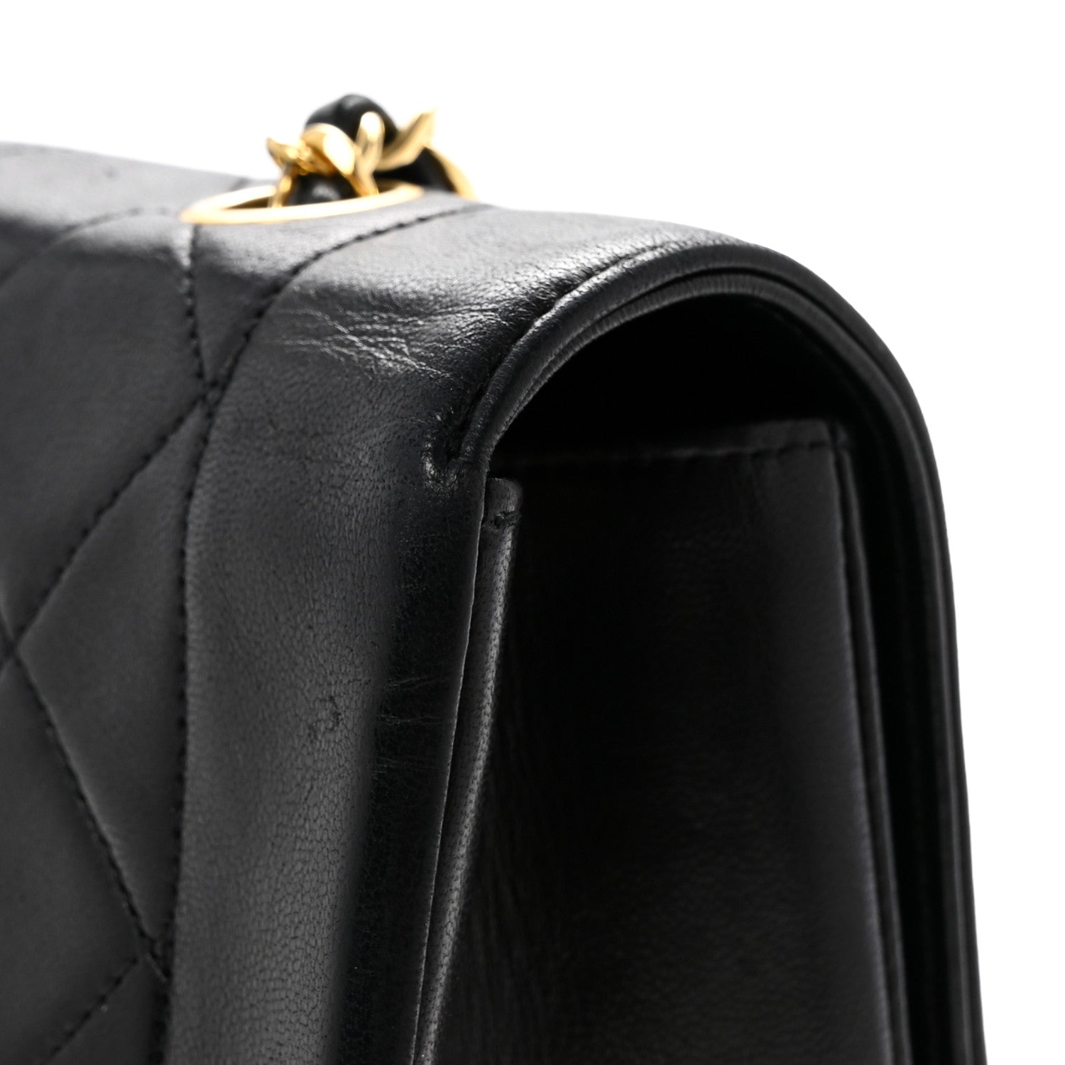 Lambskin Quilted Small Single Flap Black