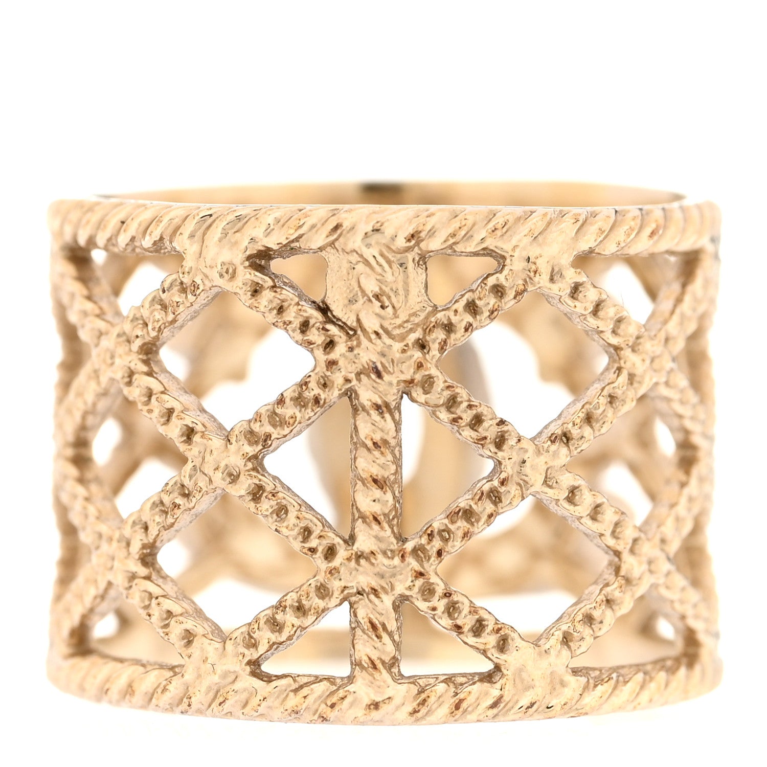 Pearl Chain CC Ring 56 7.5 Gold