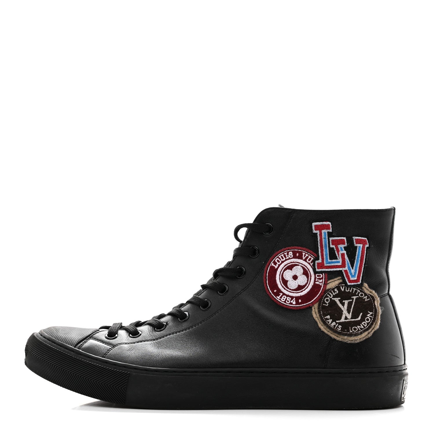 Calfskin LV League Tattoo Sneaker Boots 8.5 Black