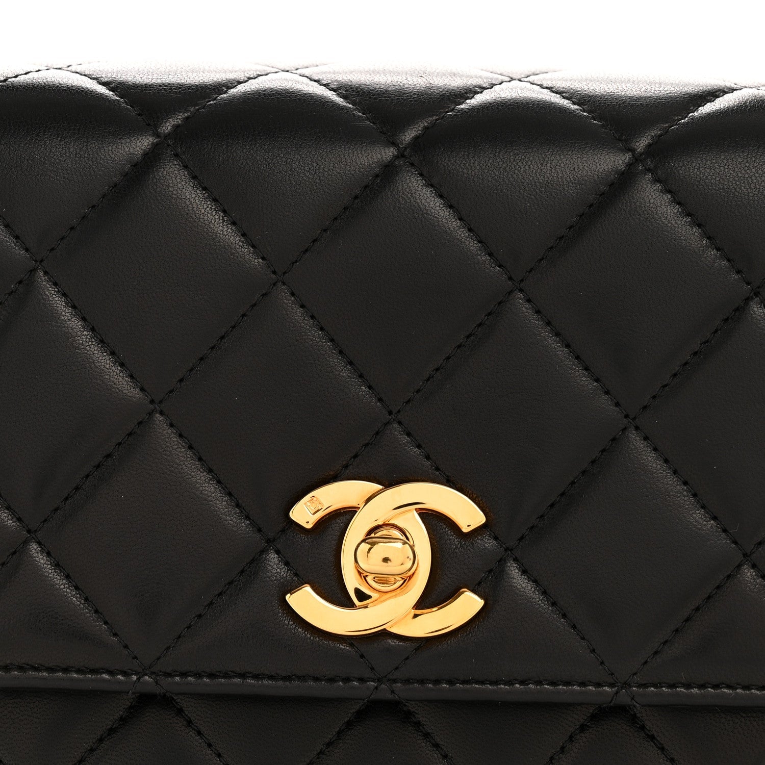 Lambskin Quilted Medium Kelly Flap Bag Black