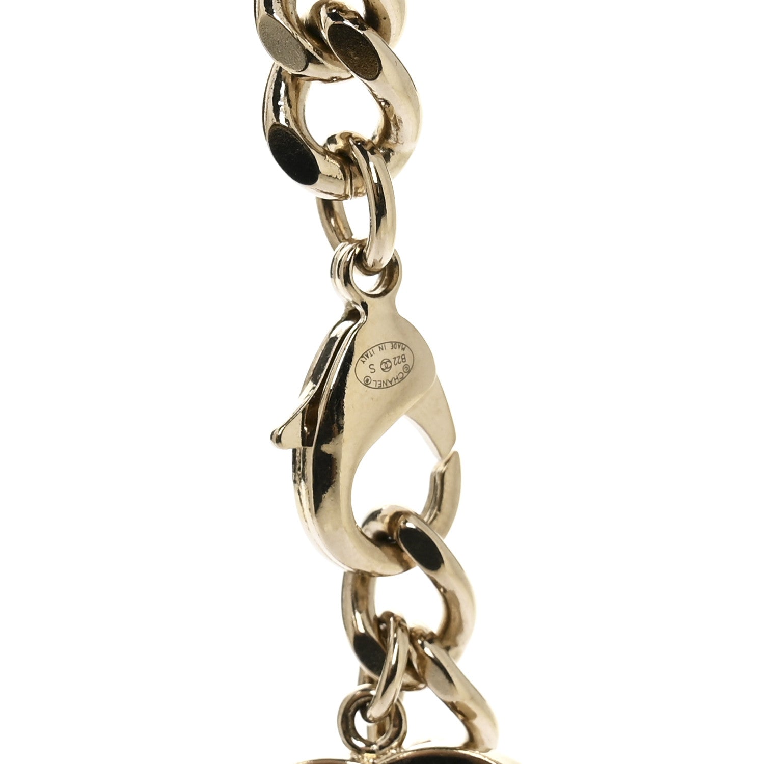 Enamel Metal Logo Choker Necklace Gold Black White