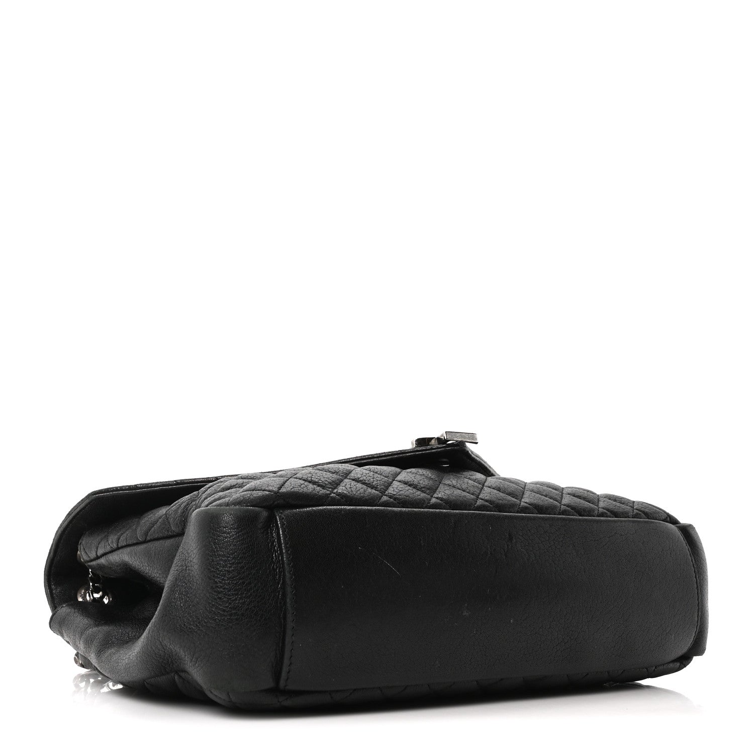 Calfskin Mixed Matelasse Triquilt Large Monogram Satchel Black
