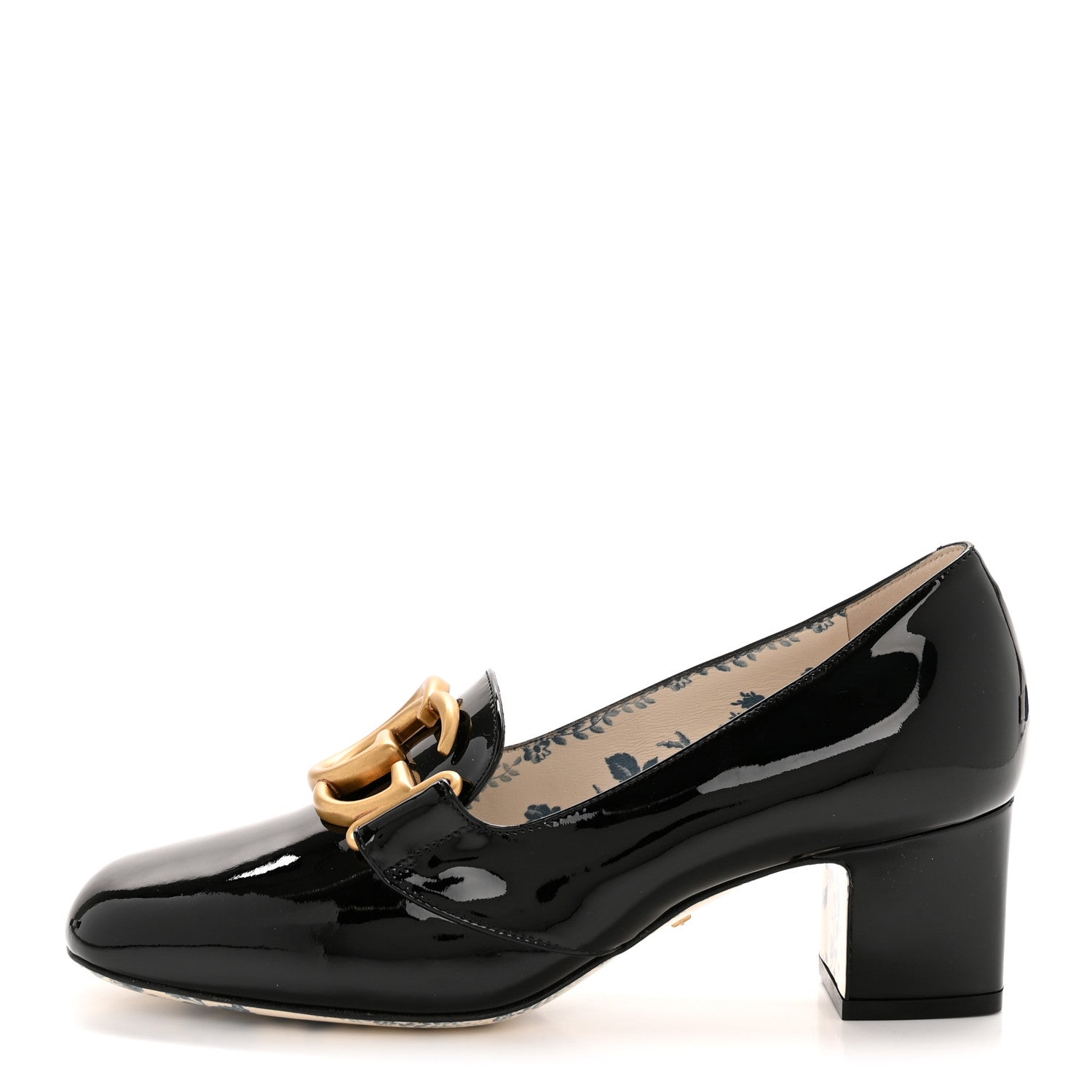 Vernice GG Victoire 55mm Loafer Pumps 36 Black