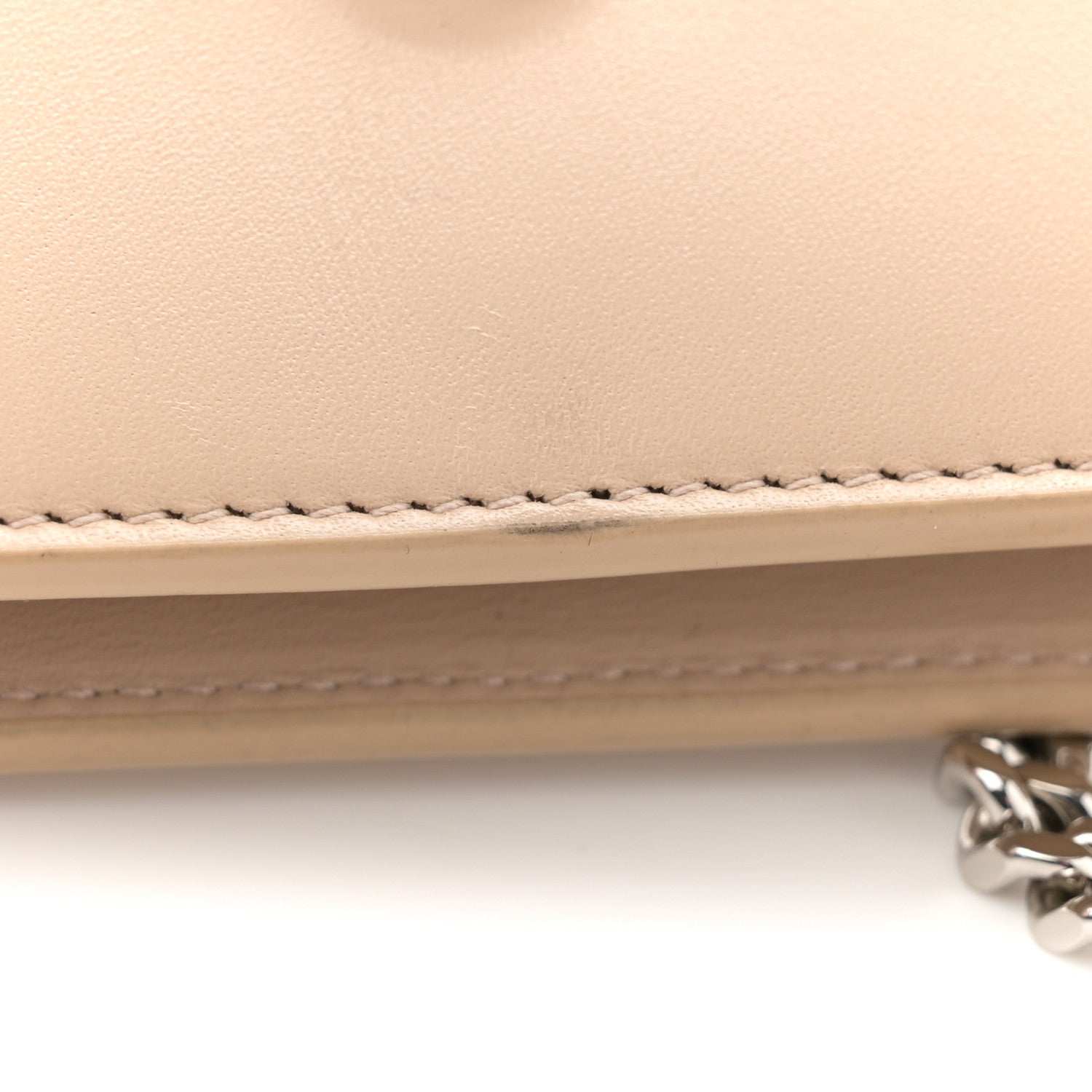 Smooth Calfskin Classic Monogram Kate Tassel Chain Wallet Dark Beige