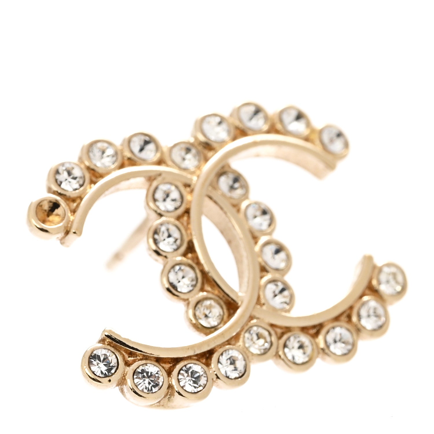 Crystal CC Earrings Gold