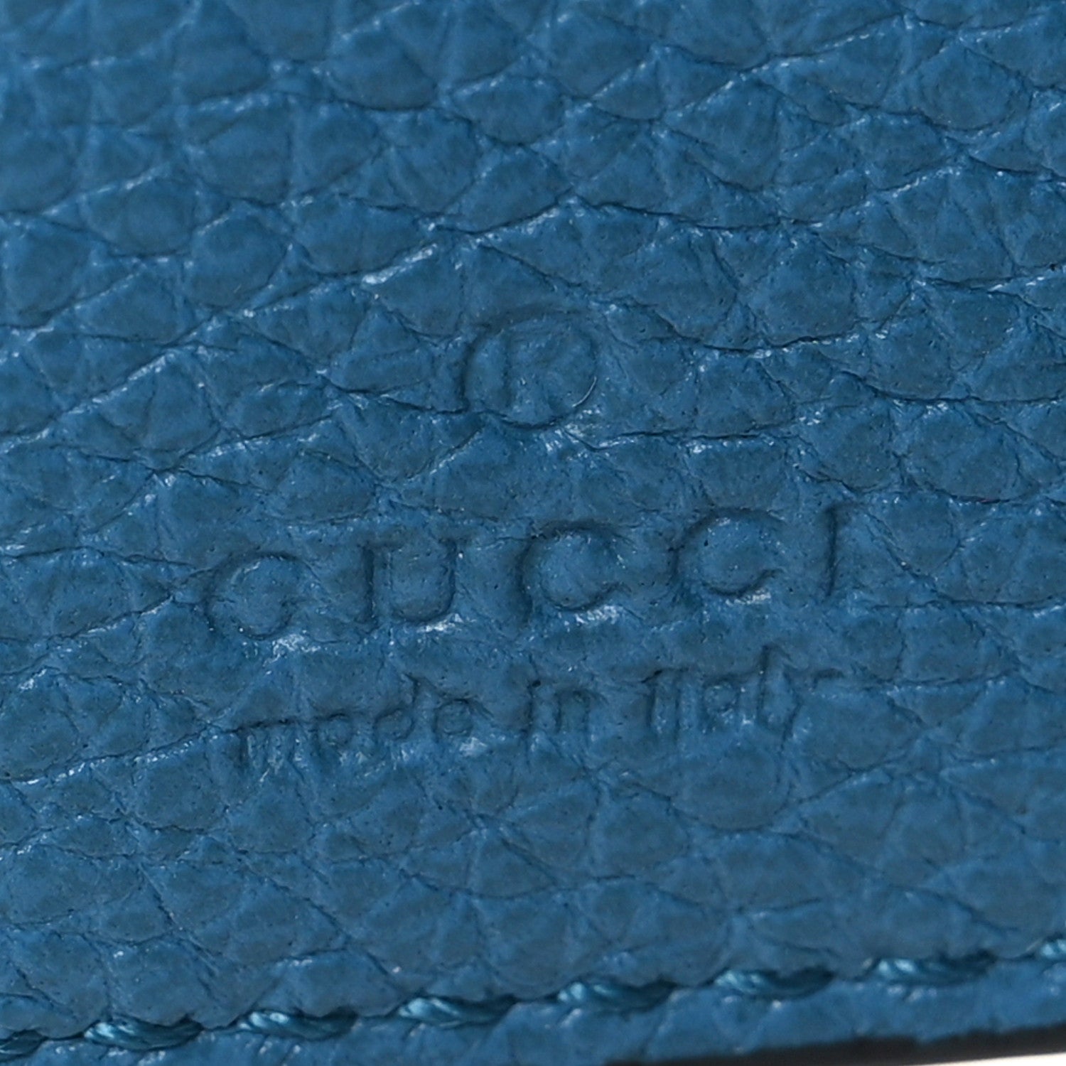 Calfskin Embossed Mini Wallet Black Blue
