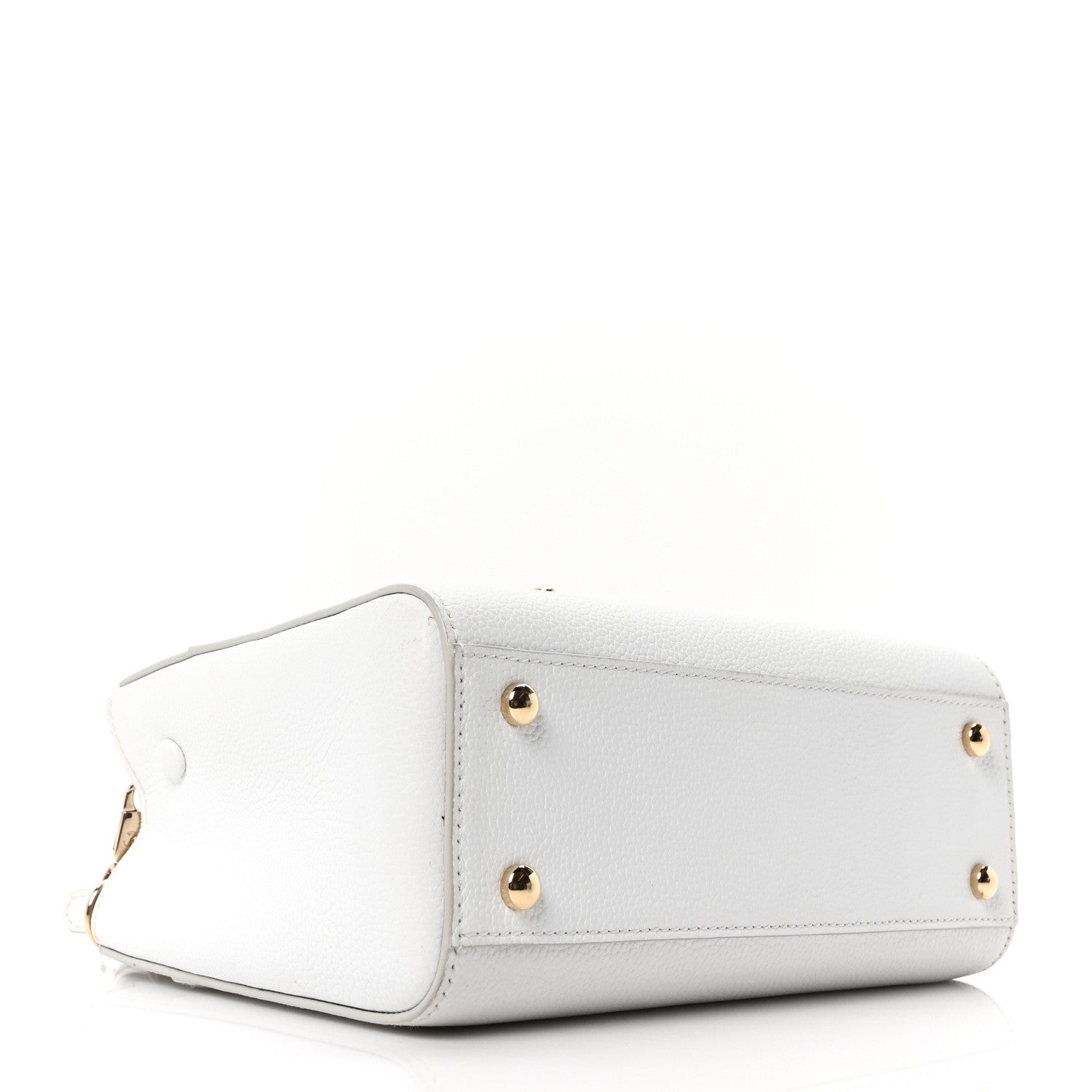 Grained Calfskin Mini Neo Executive Shopper Tote White