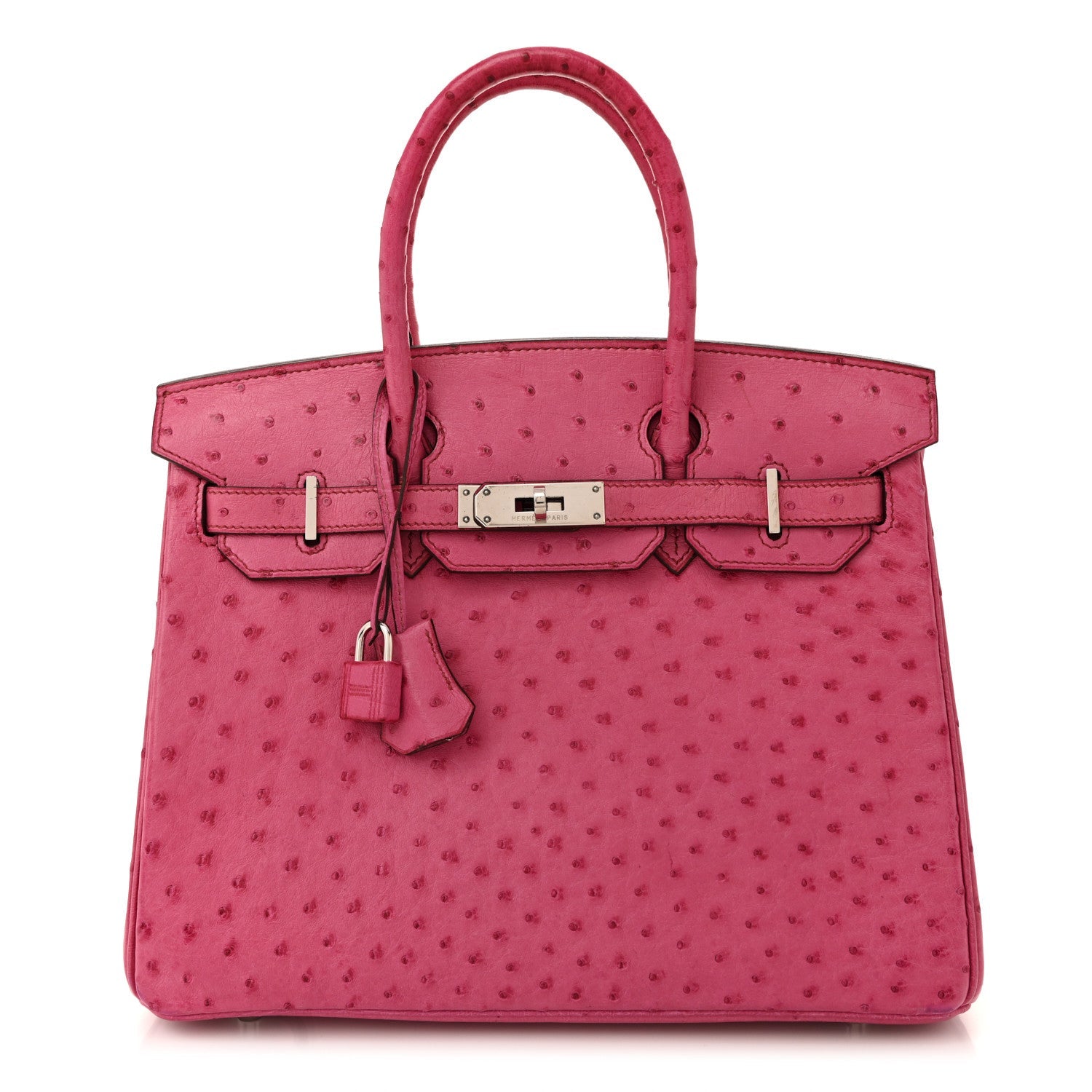 Ostrich Birkin 30 Rose Pourpre