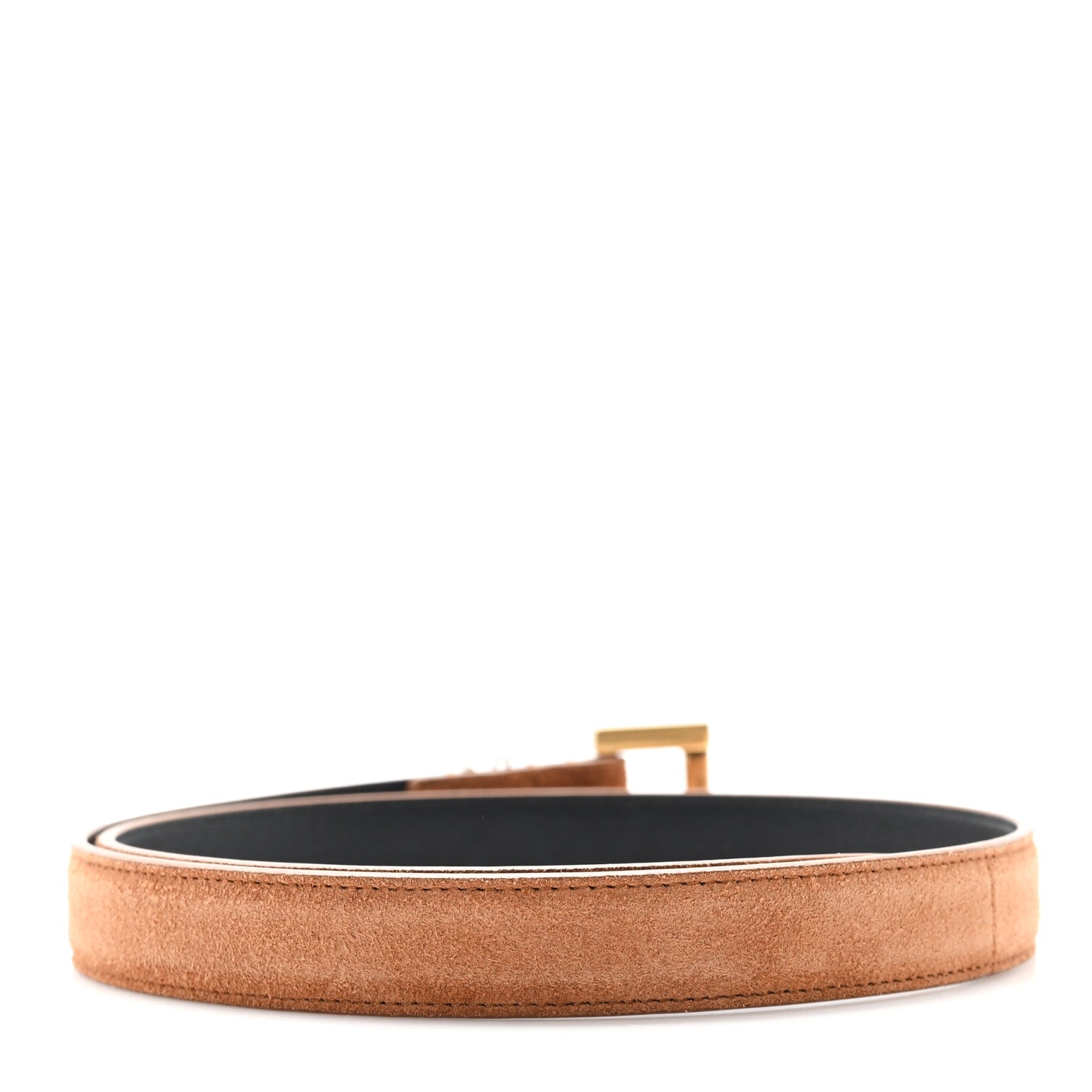 Suede Monogram Square Buckle Belt 65 26 Brick