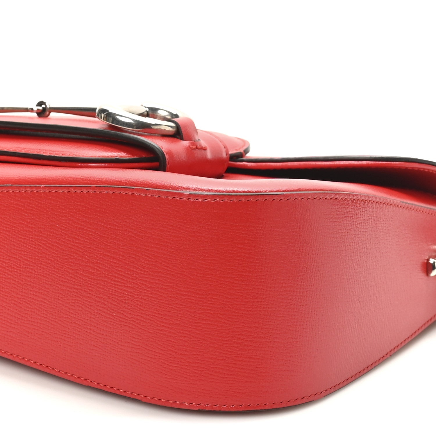 Azalea Calfskin Small Horsebit 1955 Asymmetric Shoulder Bag New Cherry Red