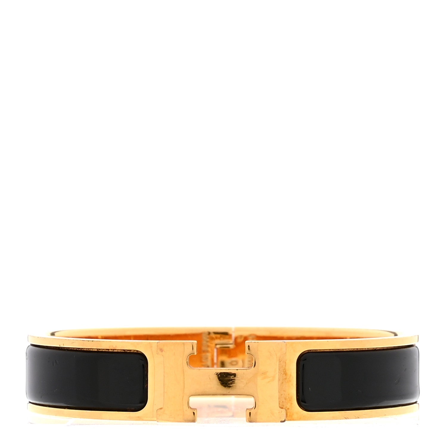 Enamel Narrow Clic Clac H Bracelet PM Black