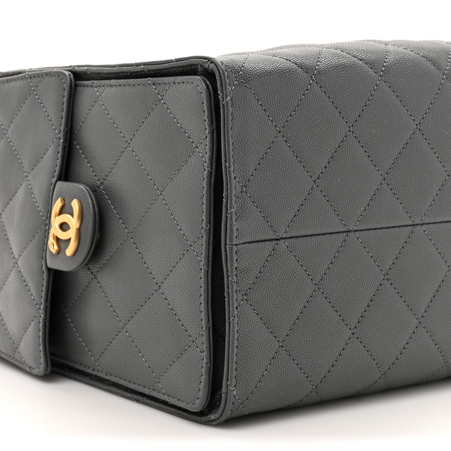 Caviar Quilted Medium Chanel 25 Handbag Dark Gray