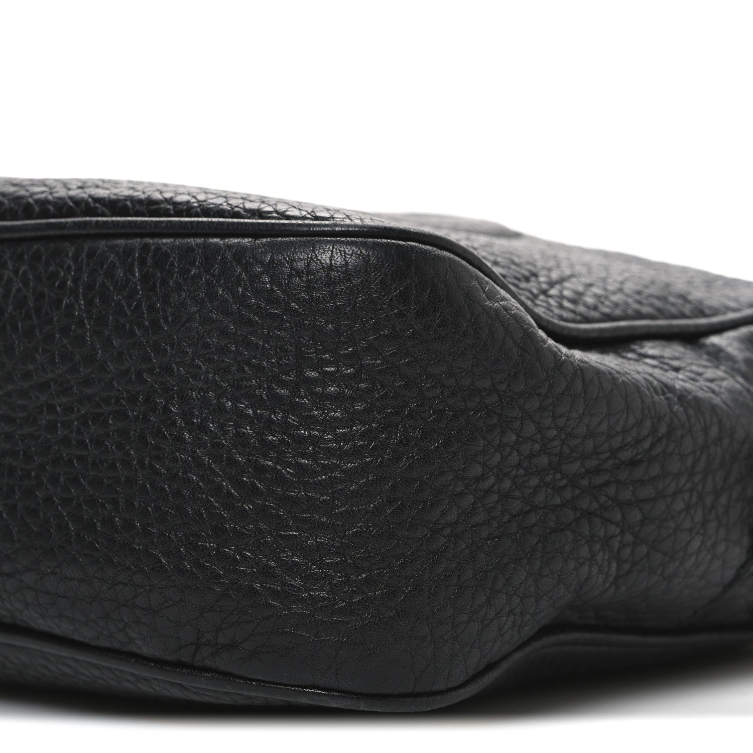Pebbled Calfskin Small Soho Disco Bag Black