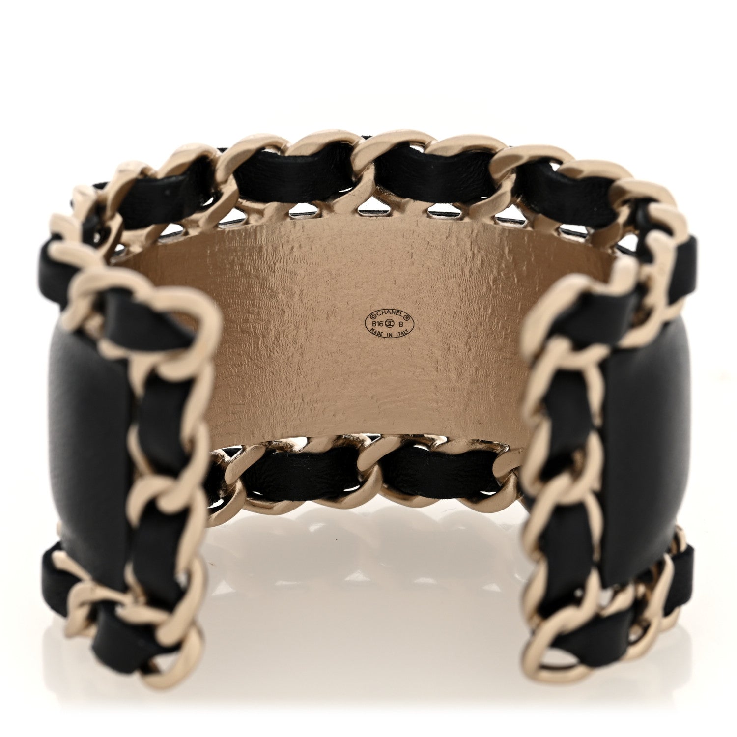 Lambskin Chain CC Cuff S Black Gold