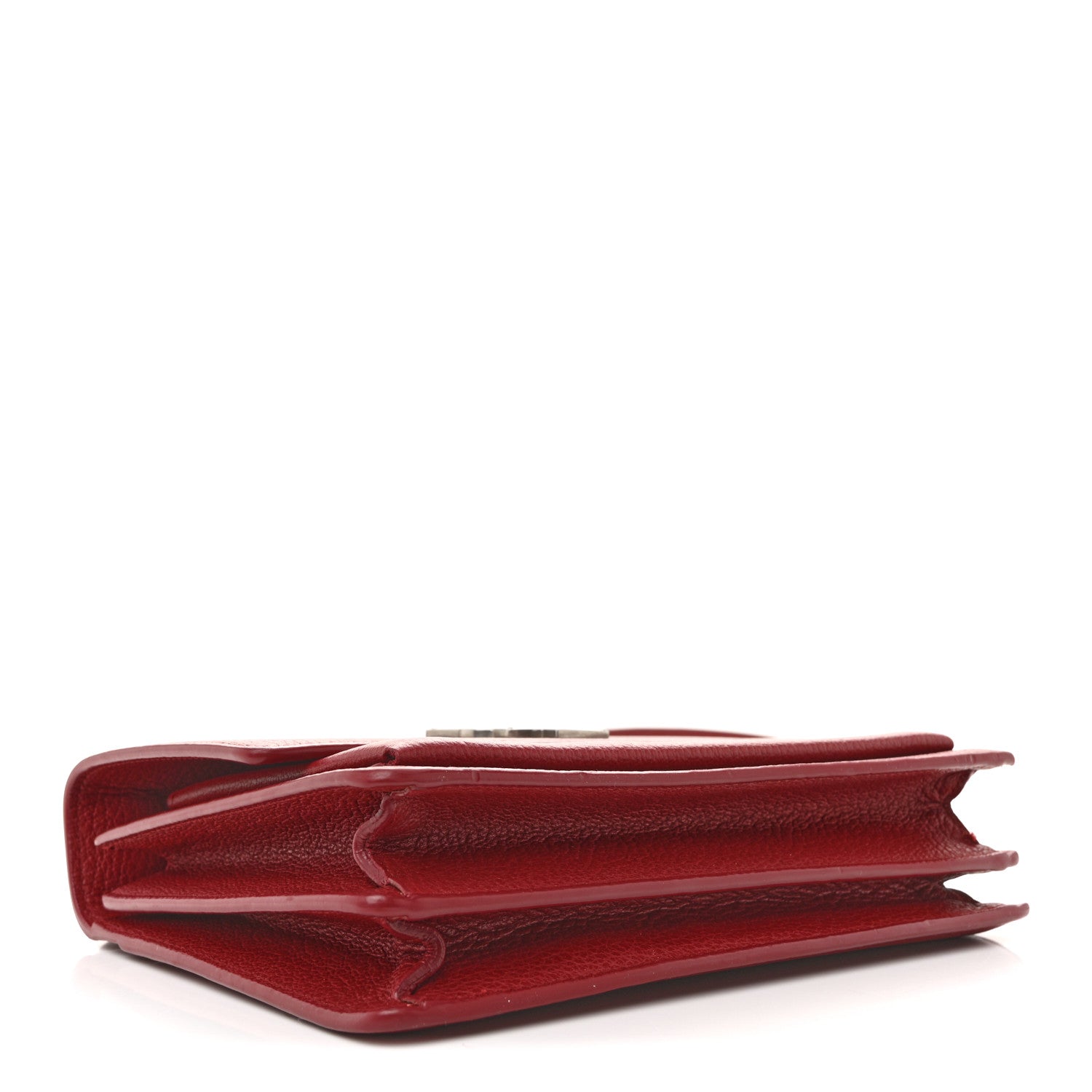 Grained Calfskin Medium Monogram Sunset Satchel Red