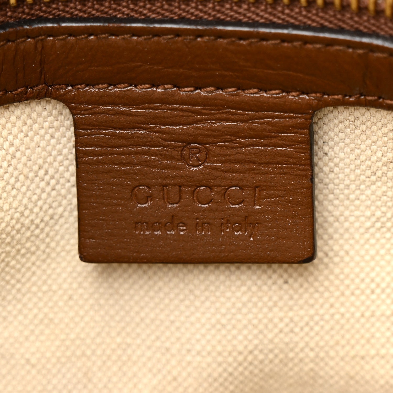 GG Supreme Monogram Azalea Calfskin Small Horsebit 1955 Top Handle Bag Beige Ebony Brown Sugar