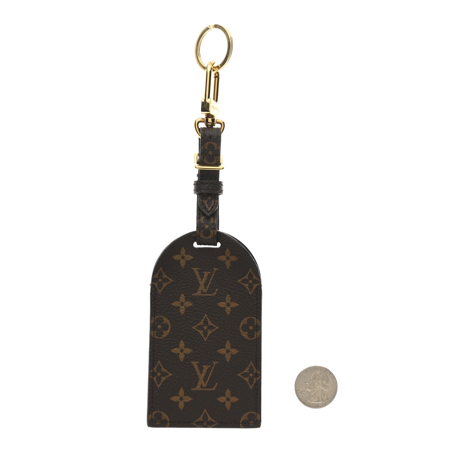X FORNASETTI Calfskin Architettura Luggage Tag Bag Charm Key Holder Black White