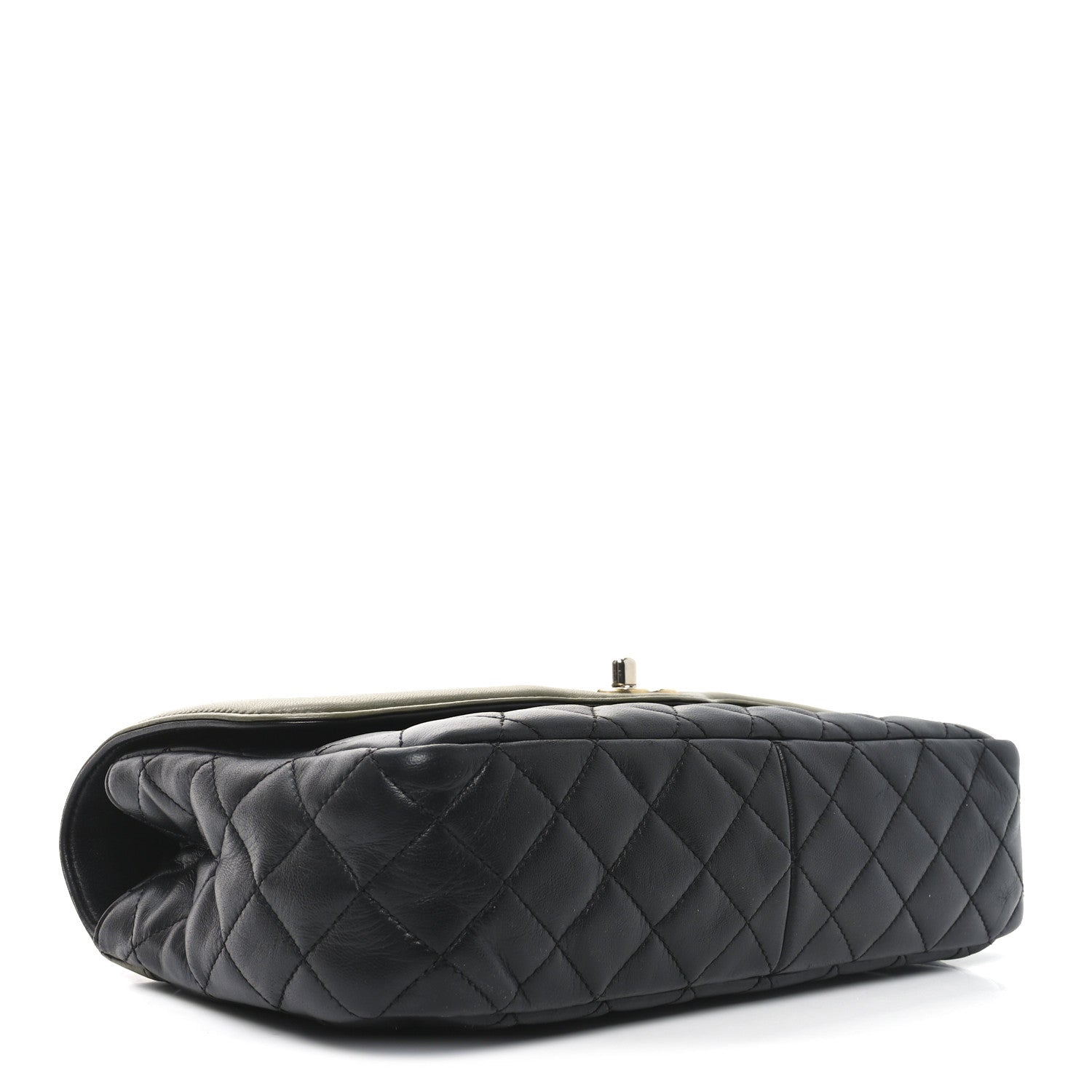 Lambskin Quilted Bi-Color Flap Black Green